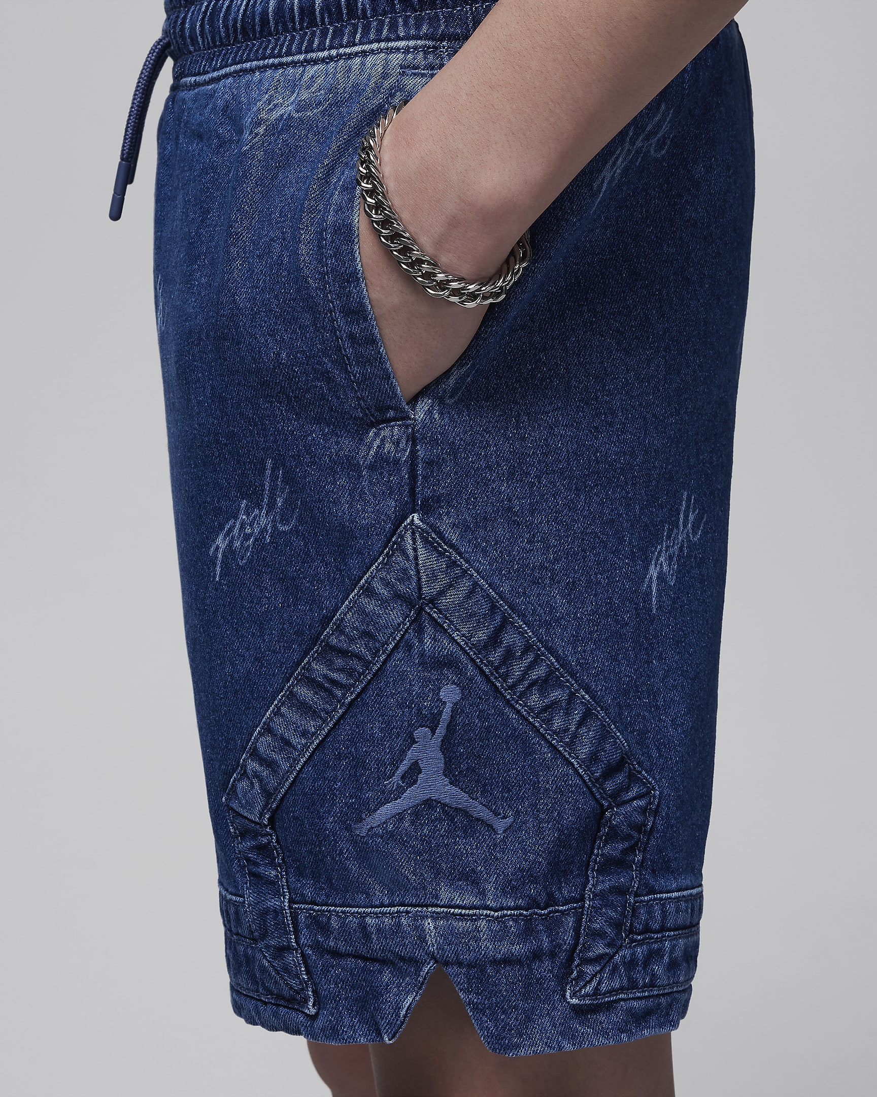 Short en denim Jordan MJ Flight Heritage pour ado - Blue Grey