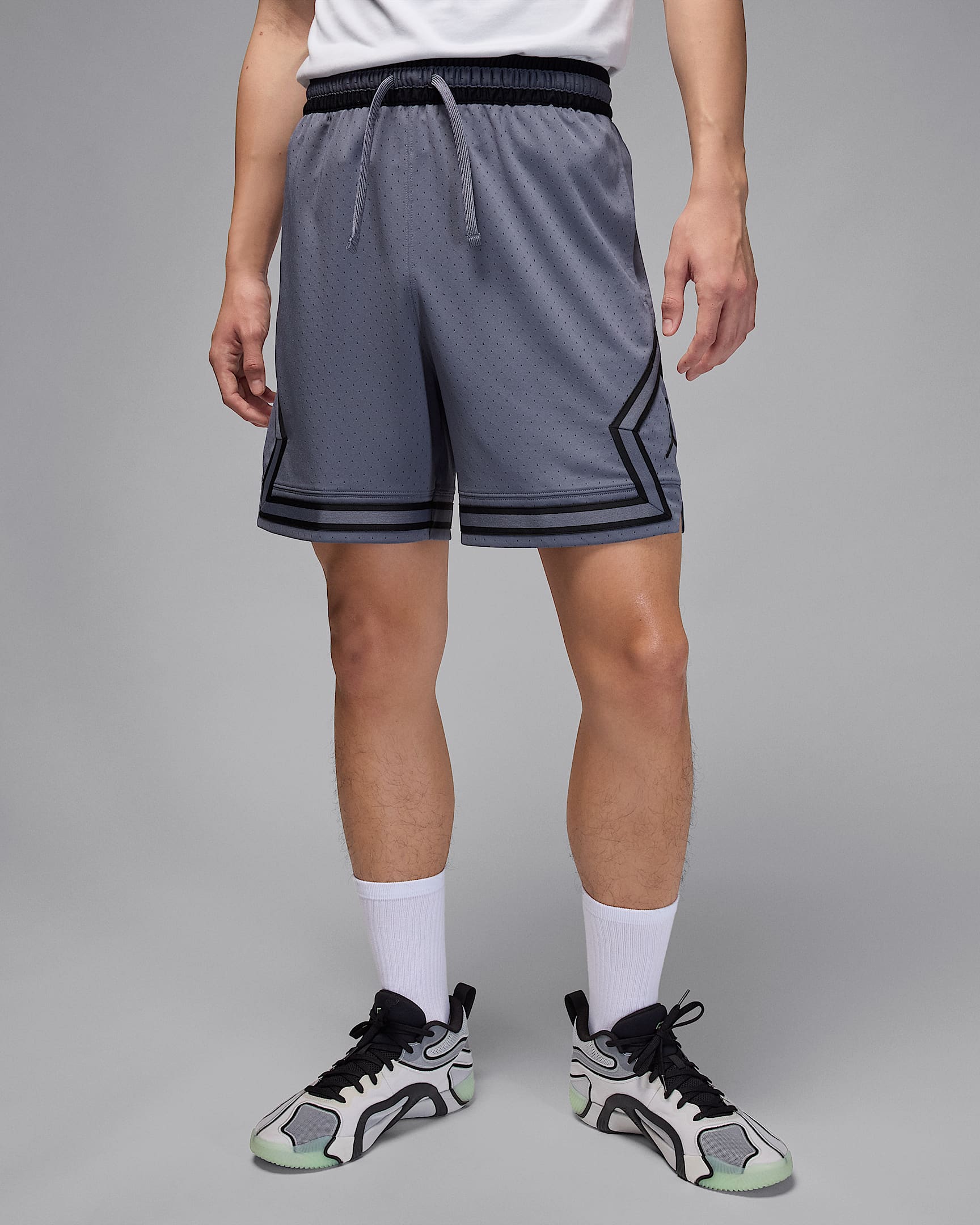 Jordan Sport Men's Dri-FIT Mesh Diamond Shorts - Light Carbon/Black/Black