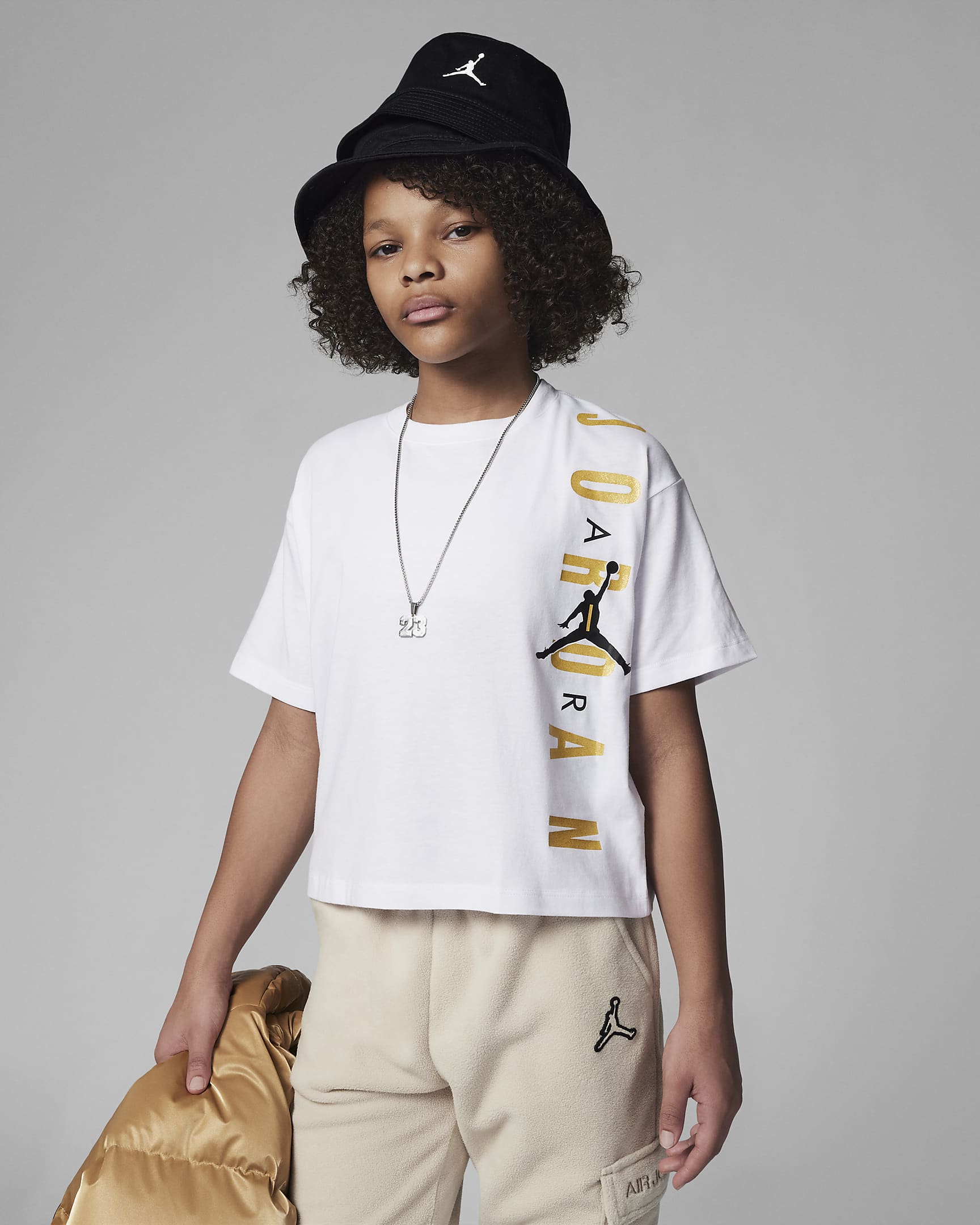 Jordan "Time To Shine" Tee Older Kids' T-Shirt - White