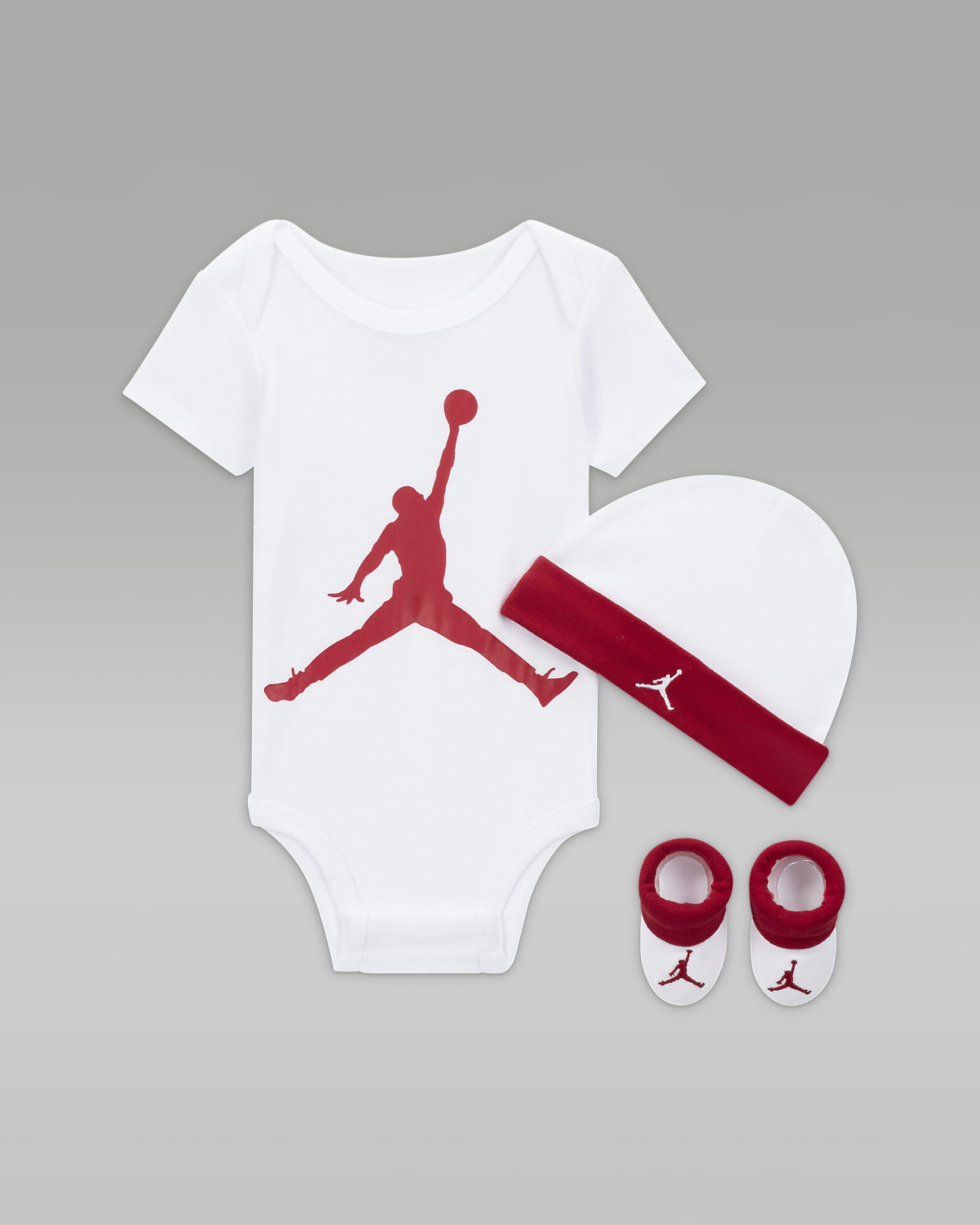 Jordan 3-teiliges Set für Babys - Weiß/Gym Red