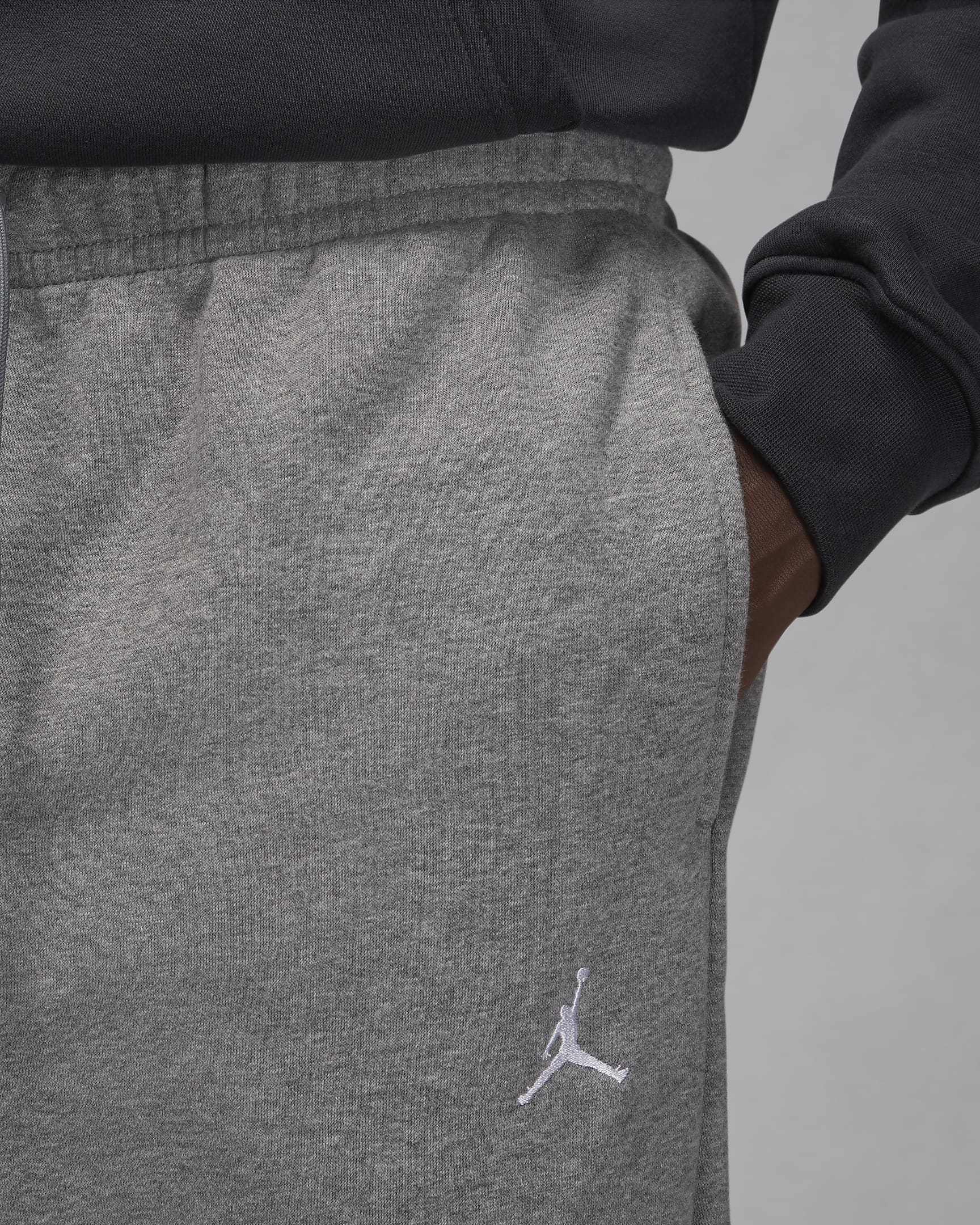 Jordan Brooklyn Fleece Men's Trousers - Carbon Heather/White