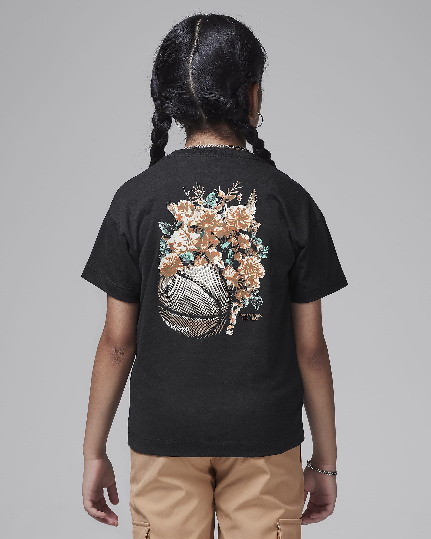 Jordan Little Kids' Floral Jumpman T-Shirt - Black