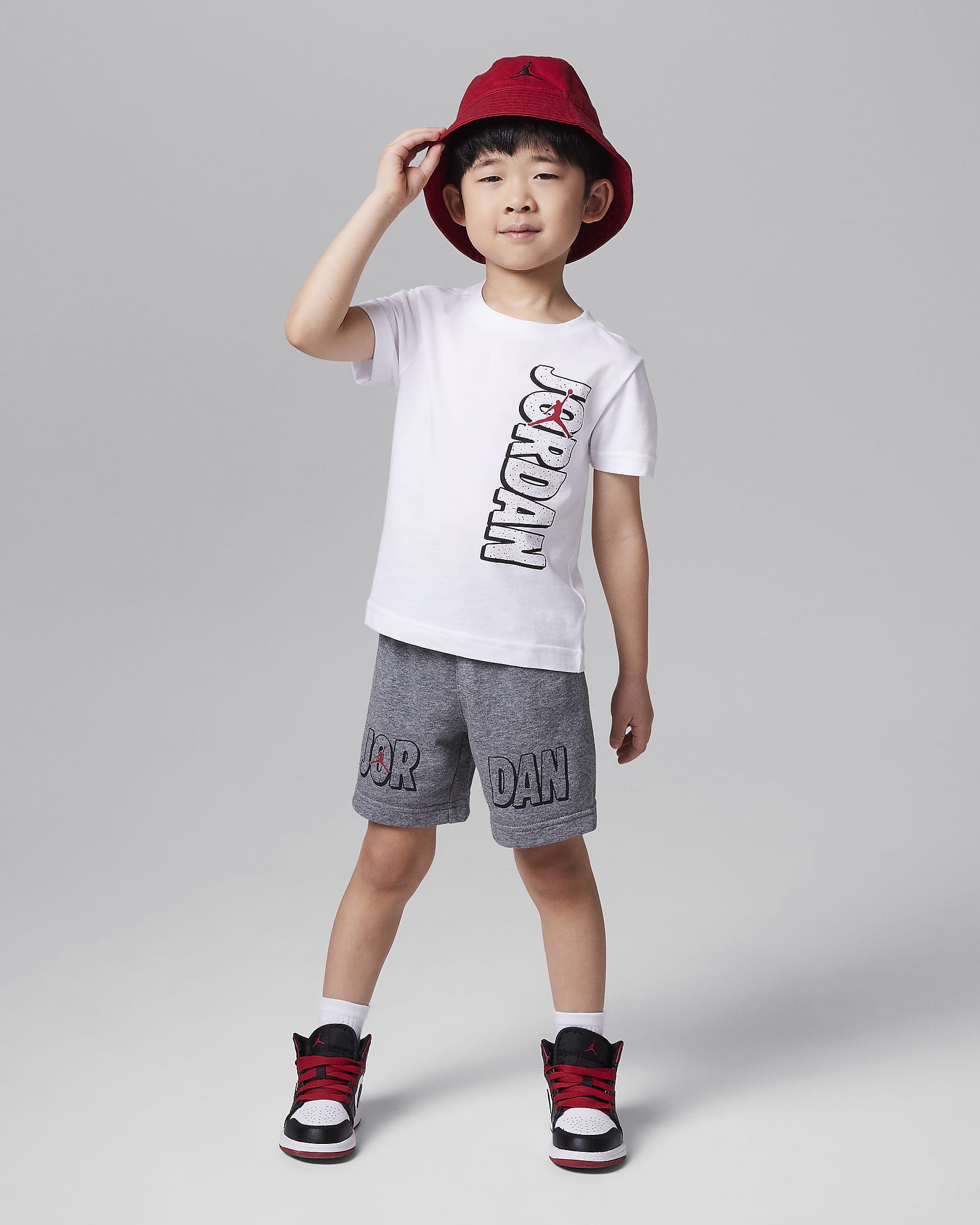 ジョーダン ライズ ベビー ショートパンツ セットアップ - カーボンヘザー