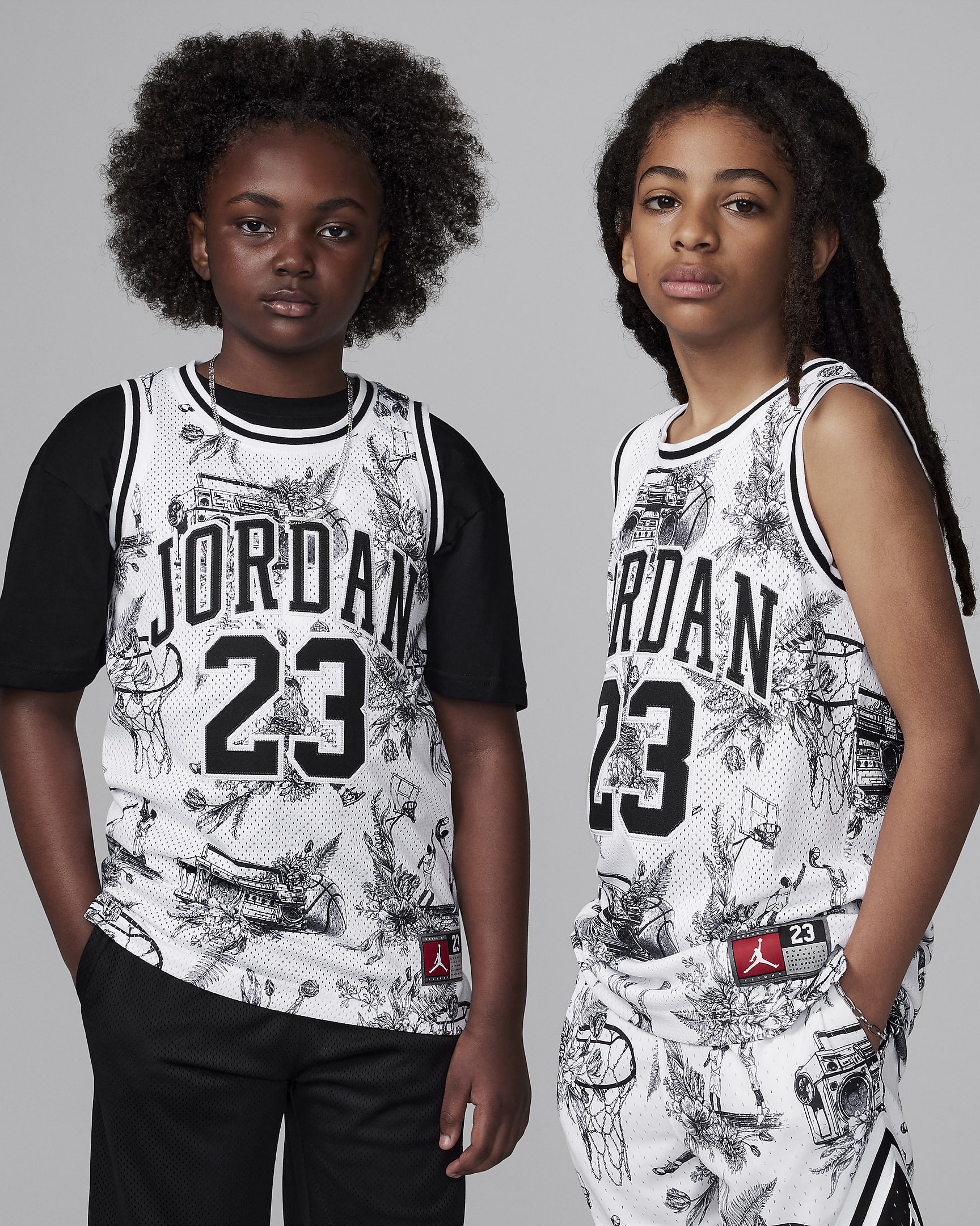 Jersey estampado para niños talla grande Jordan23 - Blanco