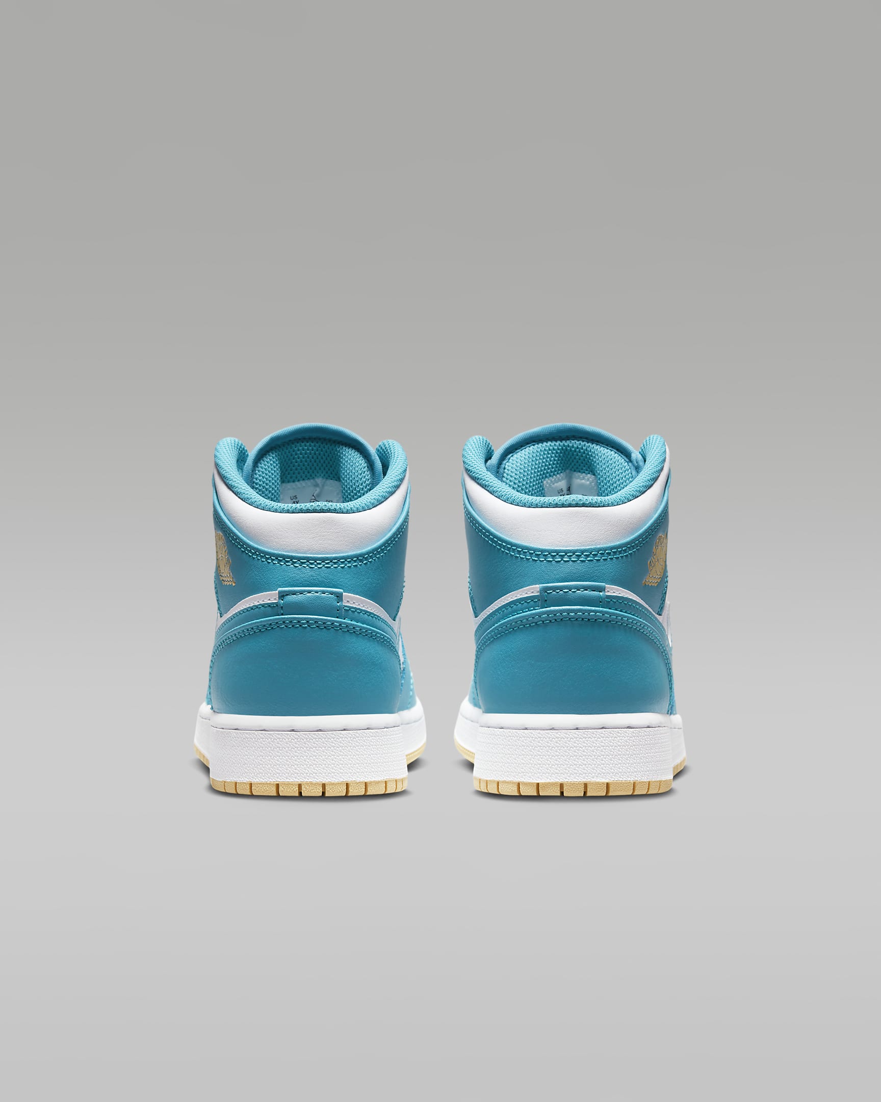 Air Jordan 1 Mid Older Kids' Shoes - Aquatone/White/Celestial Gold