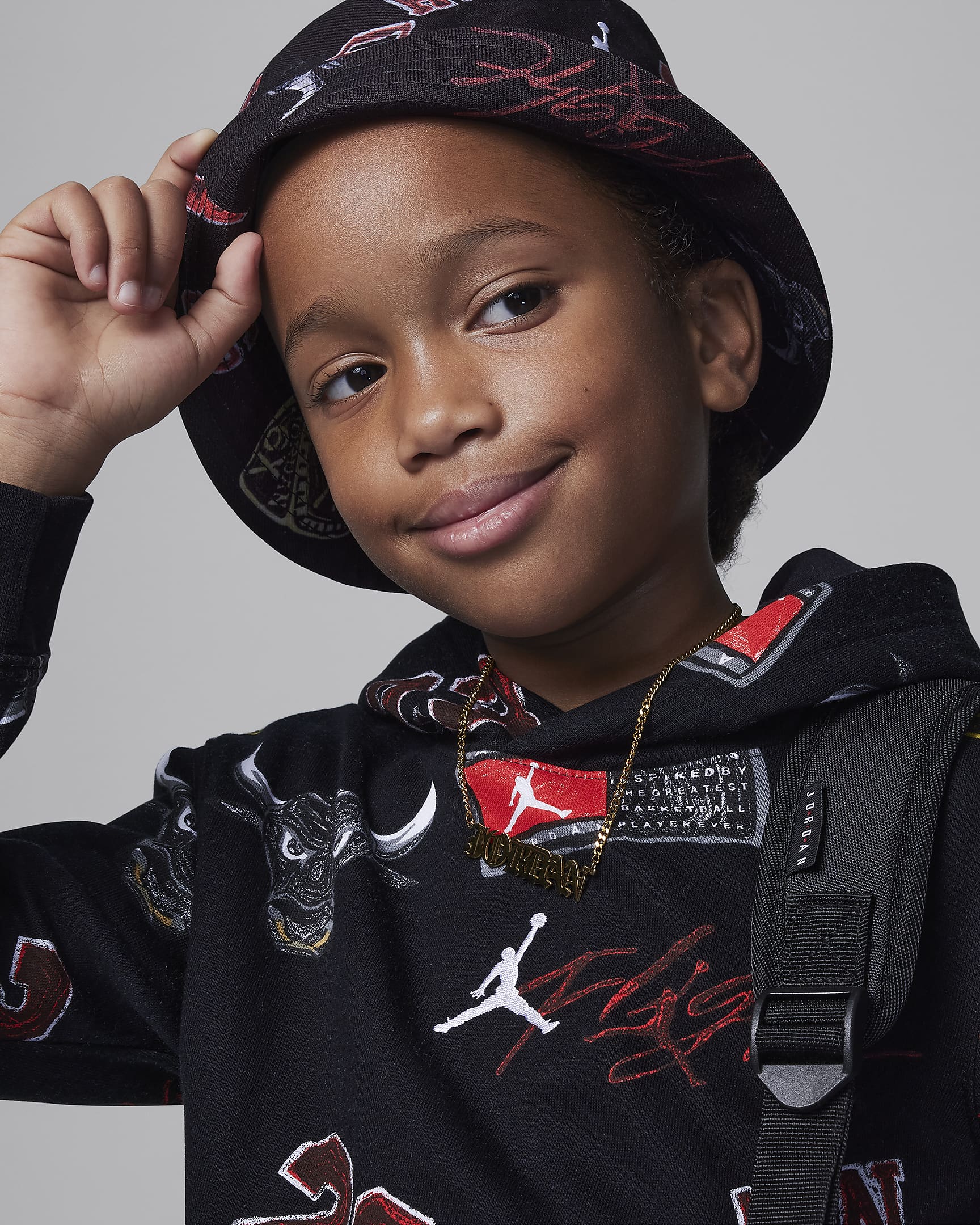 Sudadera con gorro sin cierre para niños talla pequeña Jordan MJ Essentials - Negro