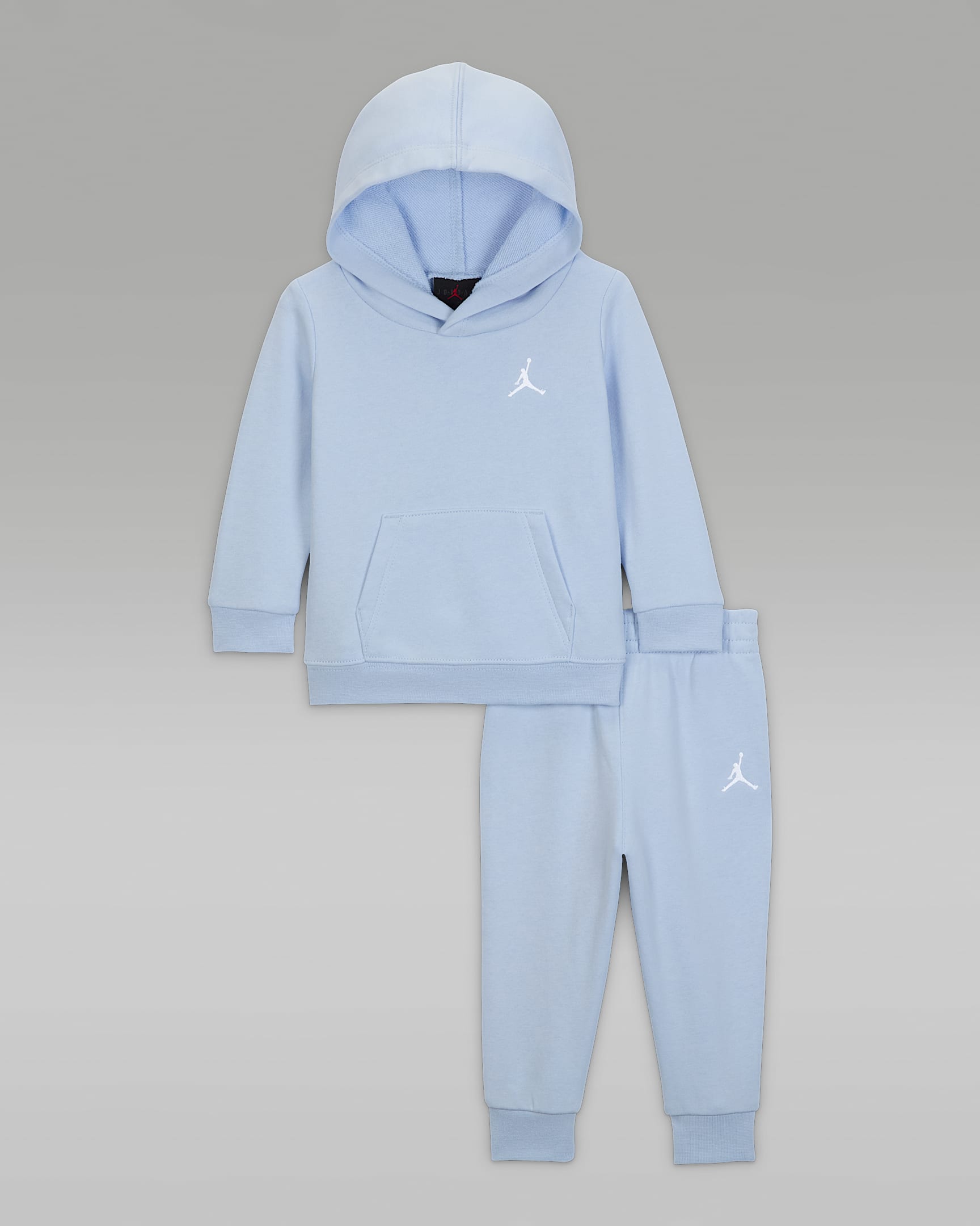 Conjunto de sudadera con gorro sin cierre de French Terry Brooklyn de dos piezas para bebé Jordan - Azul hidrógeno