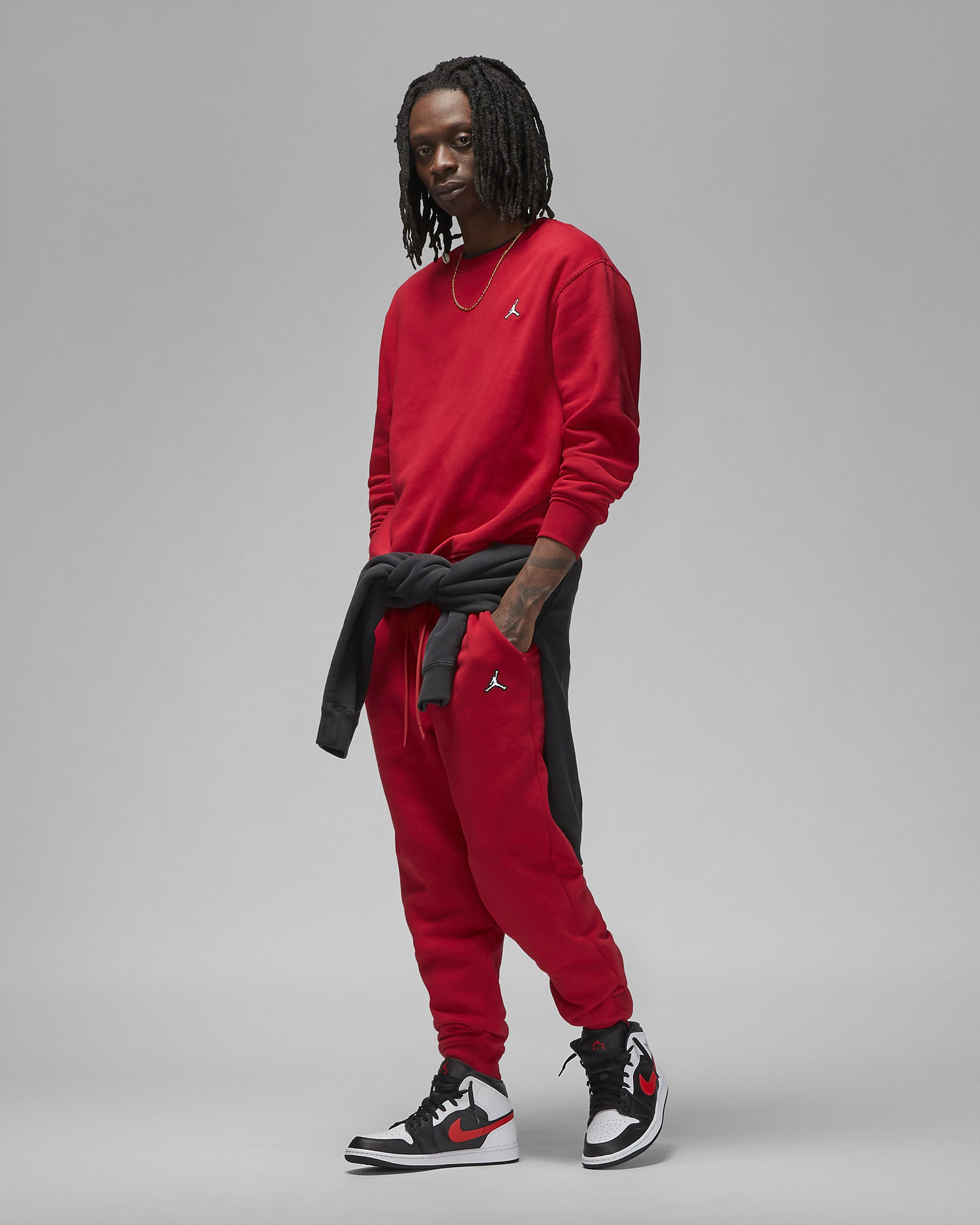 Jordan Brooklyn Fleece Men's Trousers - Gym Red/Gym Red/White