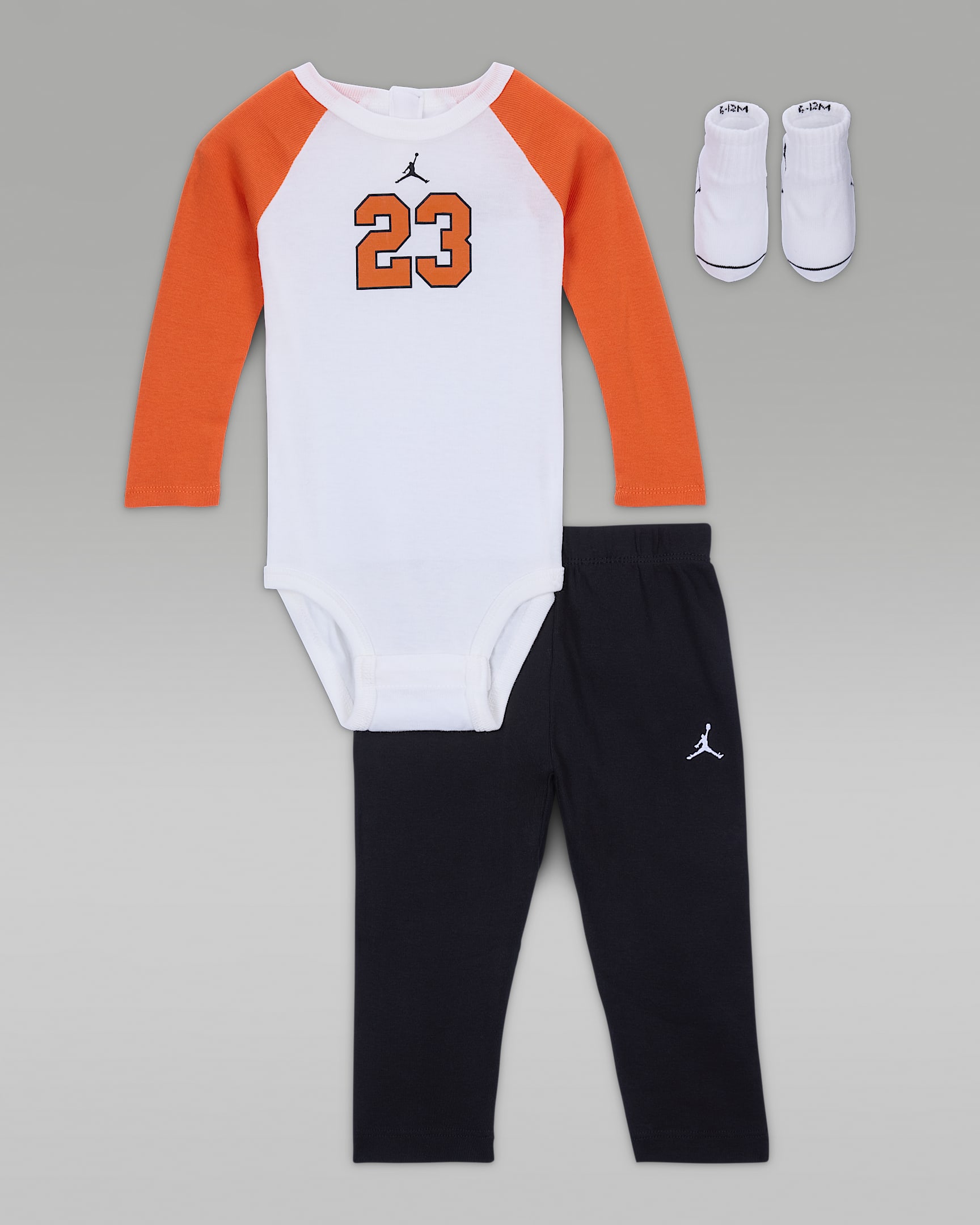 Coffret ensemble trois pièces MVP Jordan pour bébé (0-9 mois) - Noir