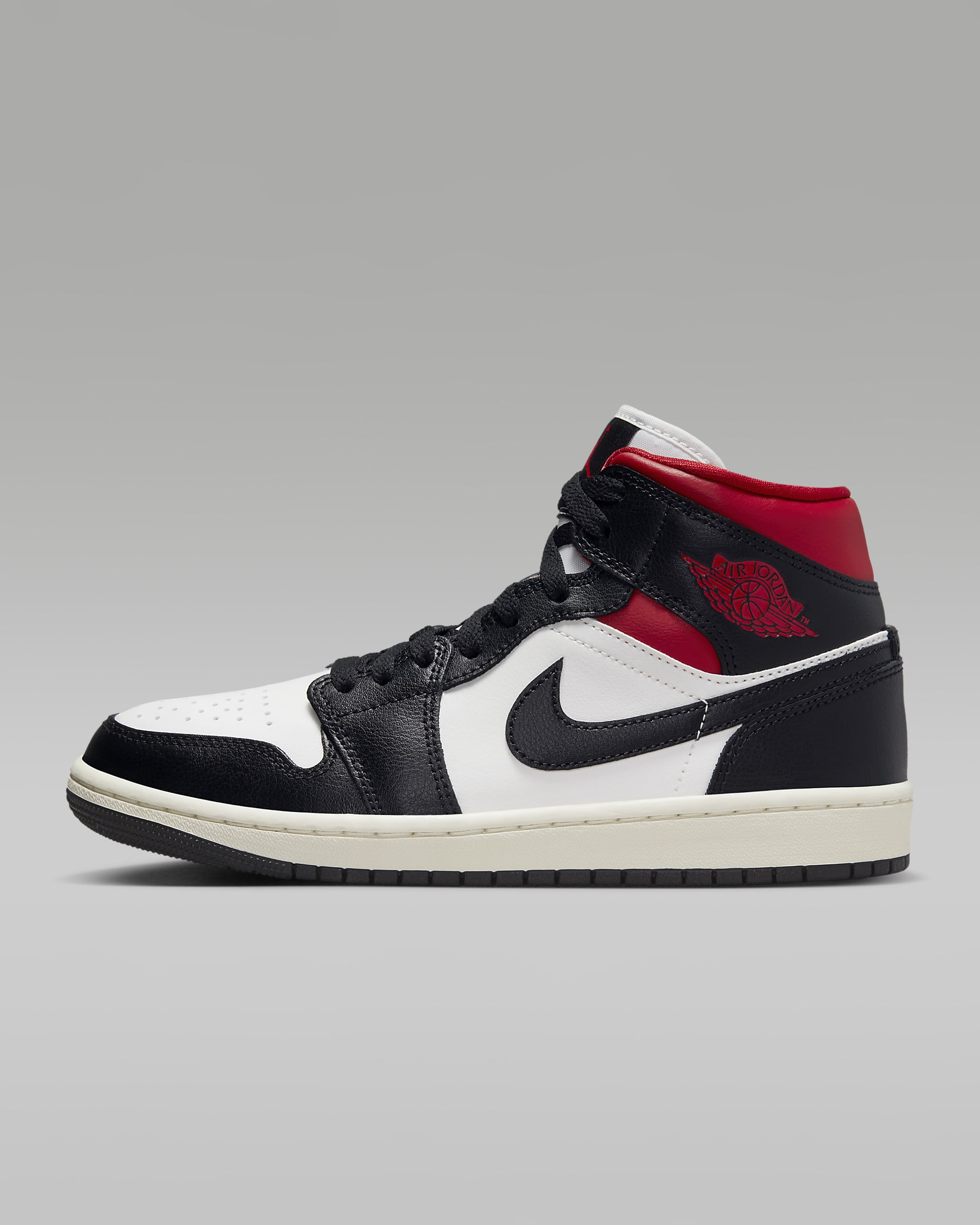 Air Jordan 1 Mid Damenschuh - Schwarz/Sail/Gym Red