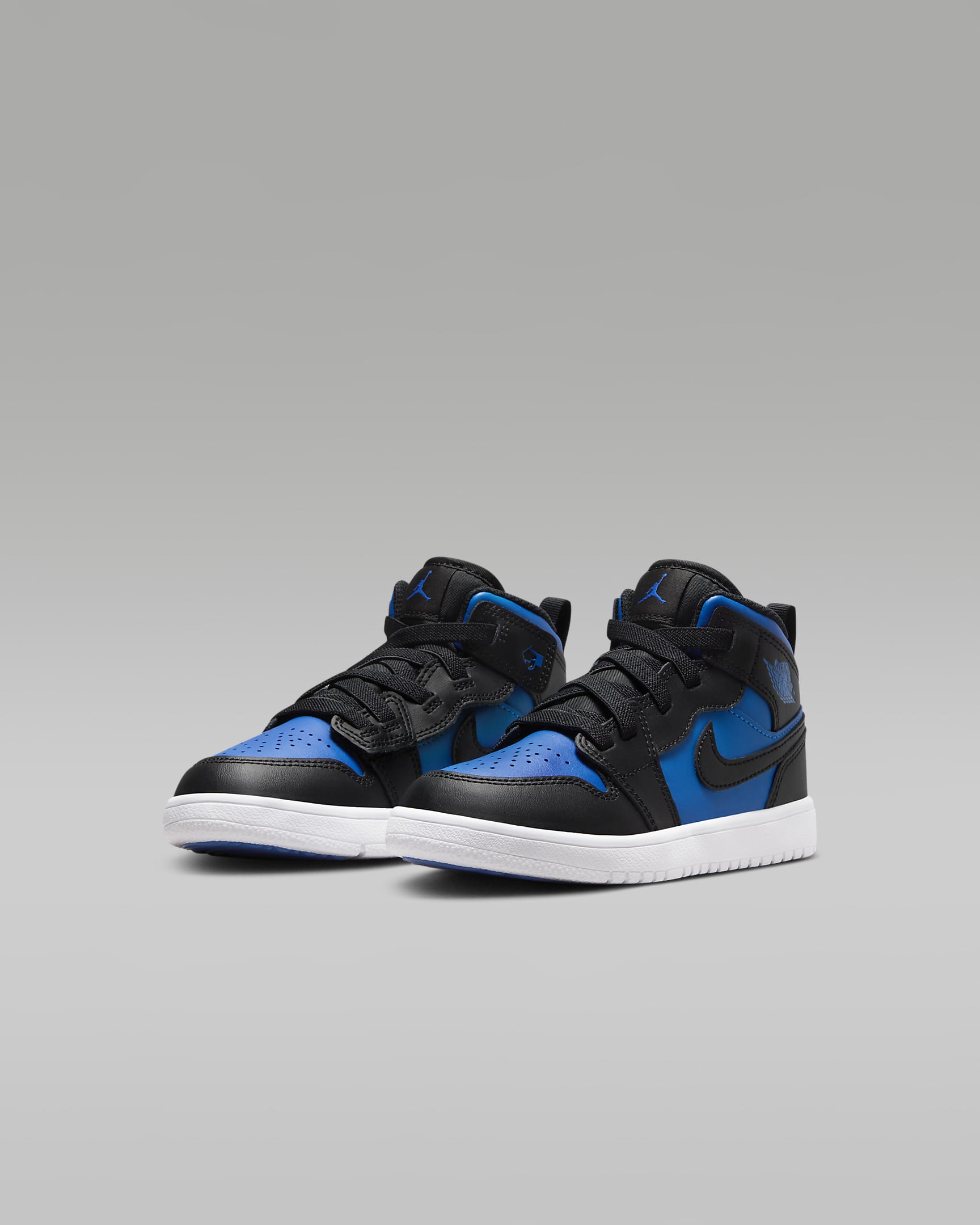 Calzado para niños de preescolar Jordan 1 Mid Alt - Negro/Negro/Blanco/Azul royal