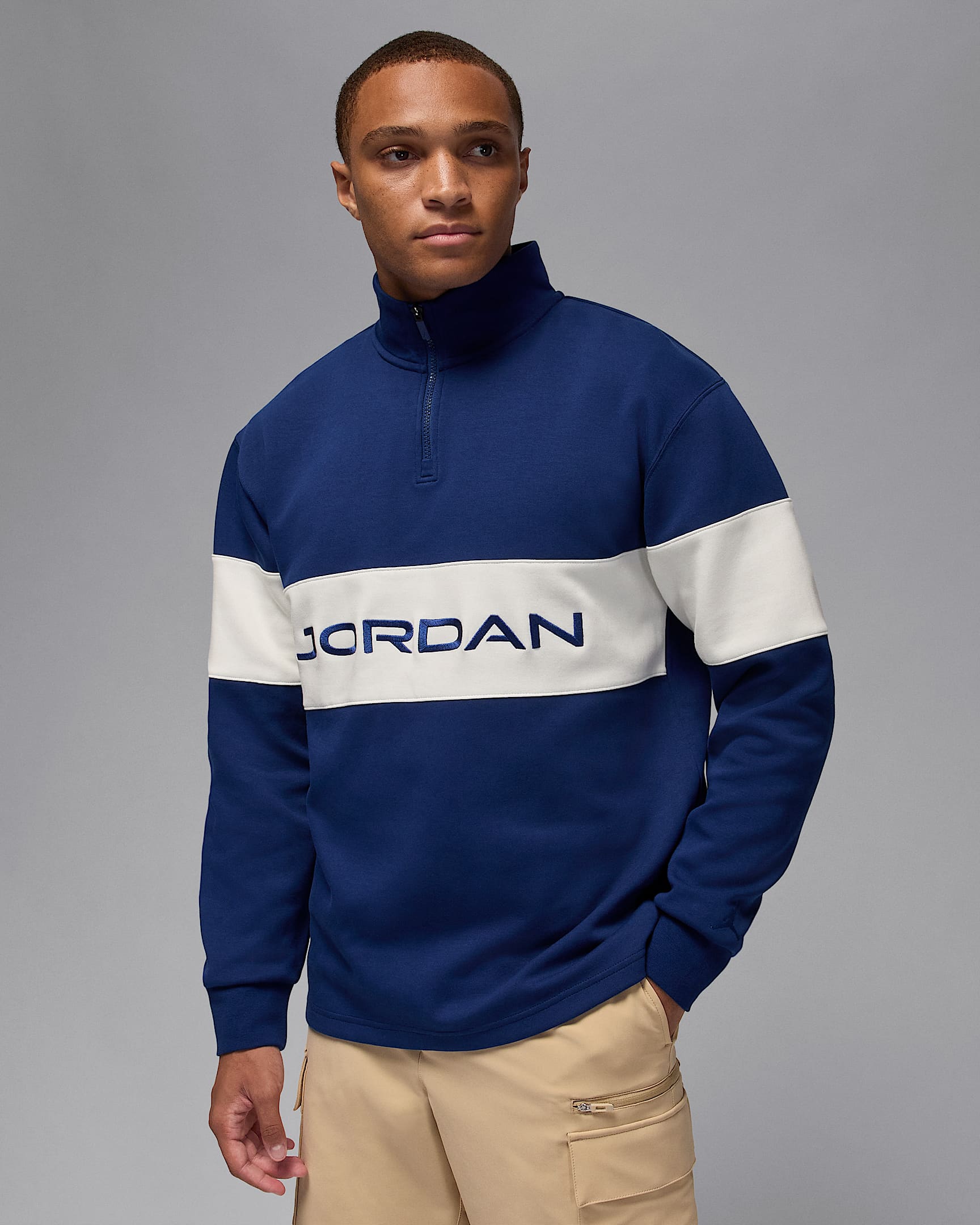 Jordan Sport Men's Dri-FIT 1/4-Zip Golf Top - Blue Void/Sail/Blue Void