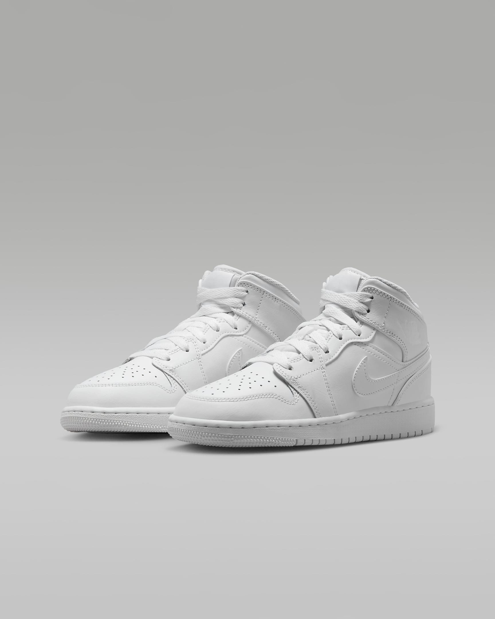 Jordan 1 Mid Zapatillas - Niño/a - Blanco/Blanco/Blanco