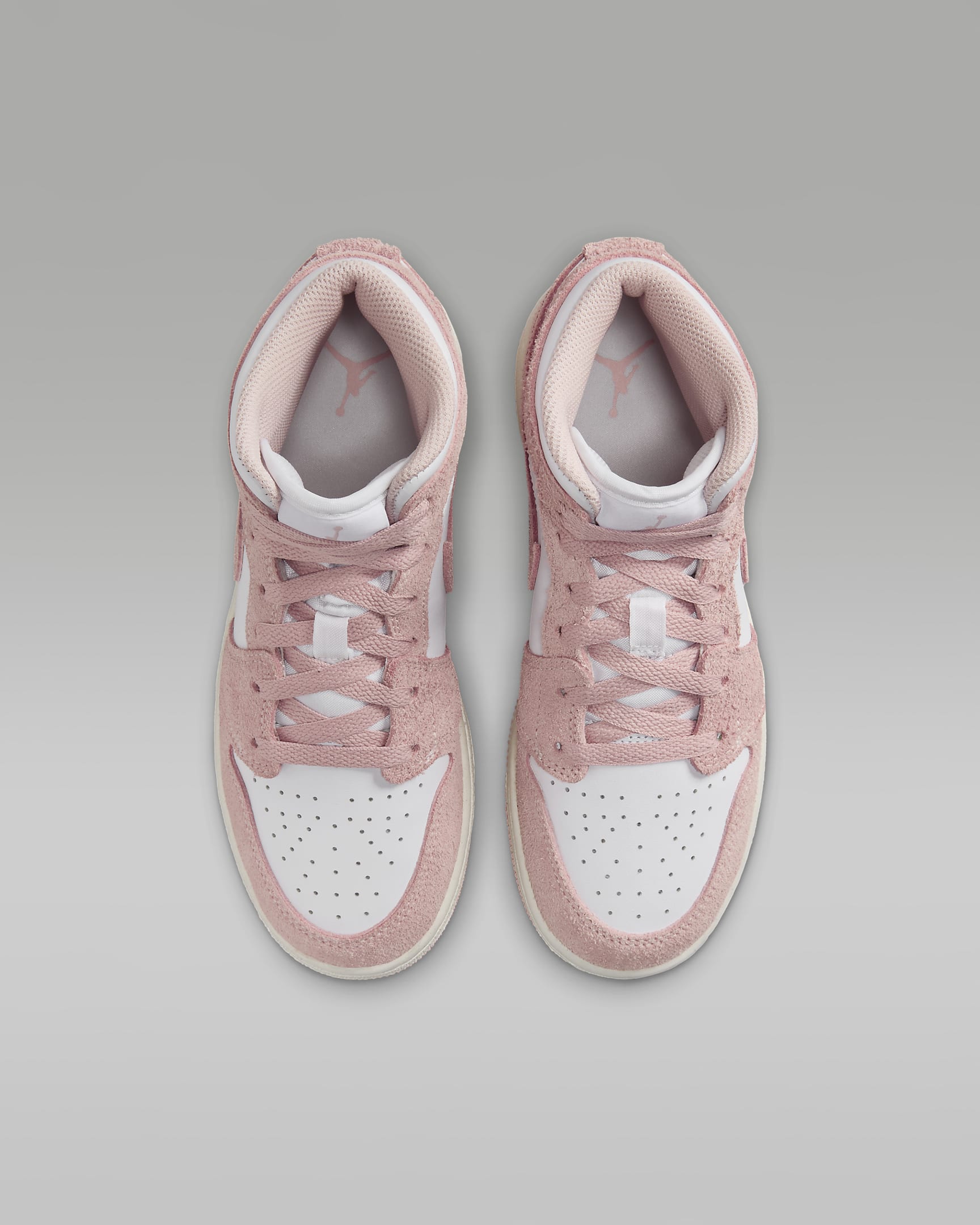 Air Jordan 1 Mid SE Big Kids' Shoes - White/Sail/Legend Pink