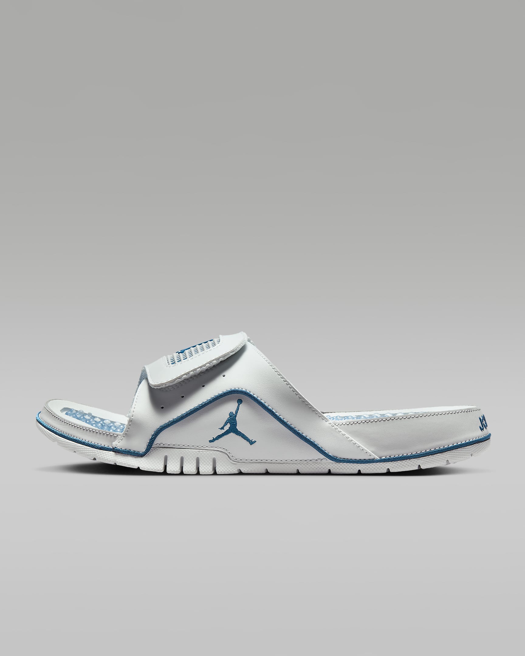 Jordan Hydro 4 Retro Men's Slides - Off White/Neutral Grey/Industrial Blue