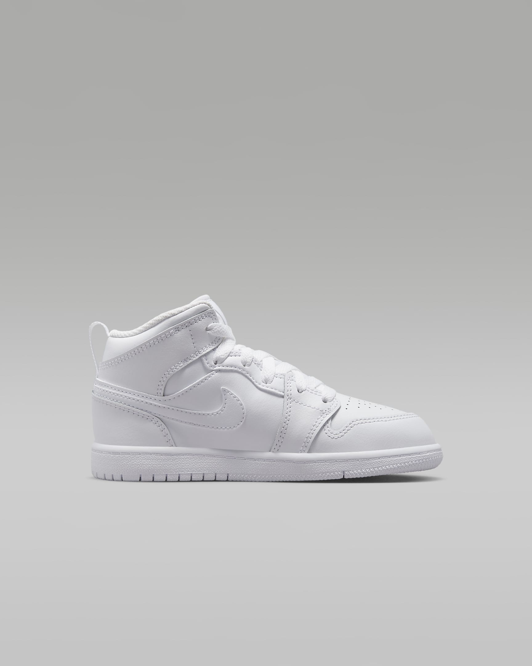 Jordan 1 Mid Younger Kids' Shoe - White/White/White