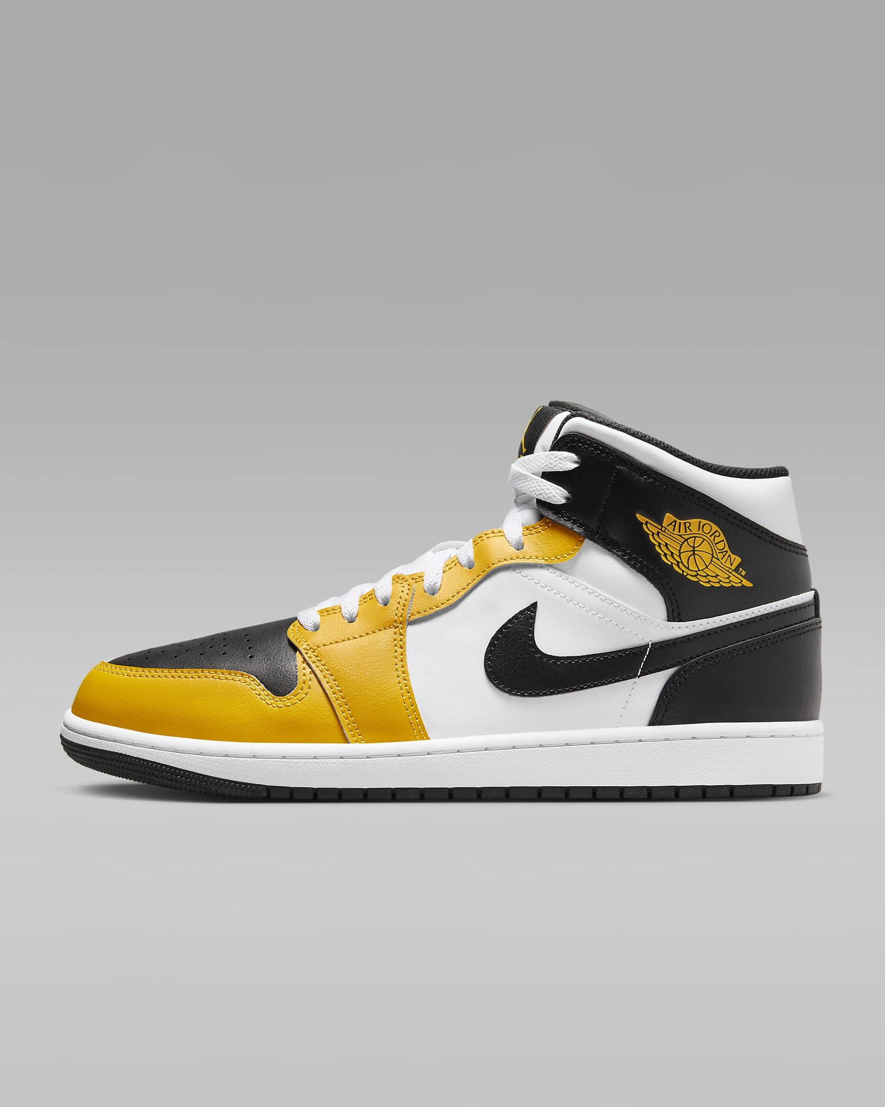 Air Jordan 1 Mid Men's Shoes - Yellow Ochre/White/Yellow Ochre/Black