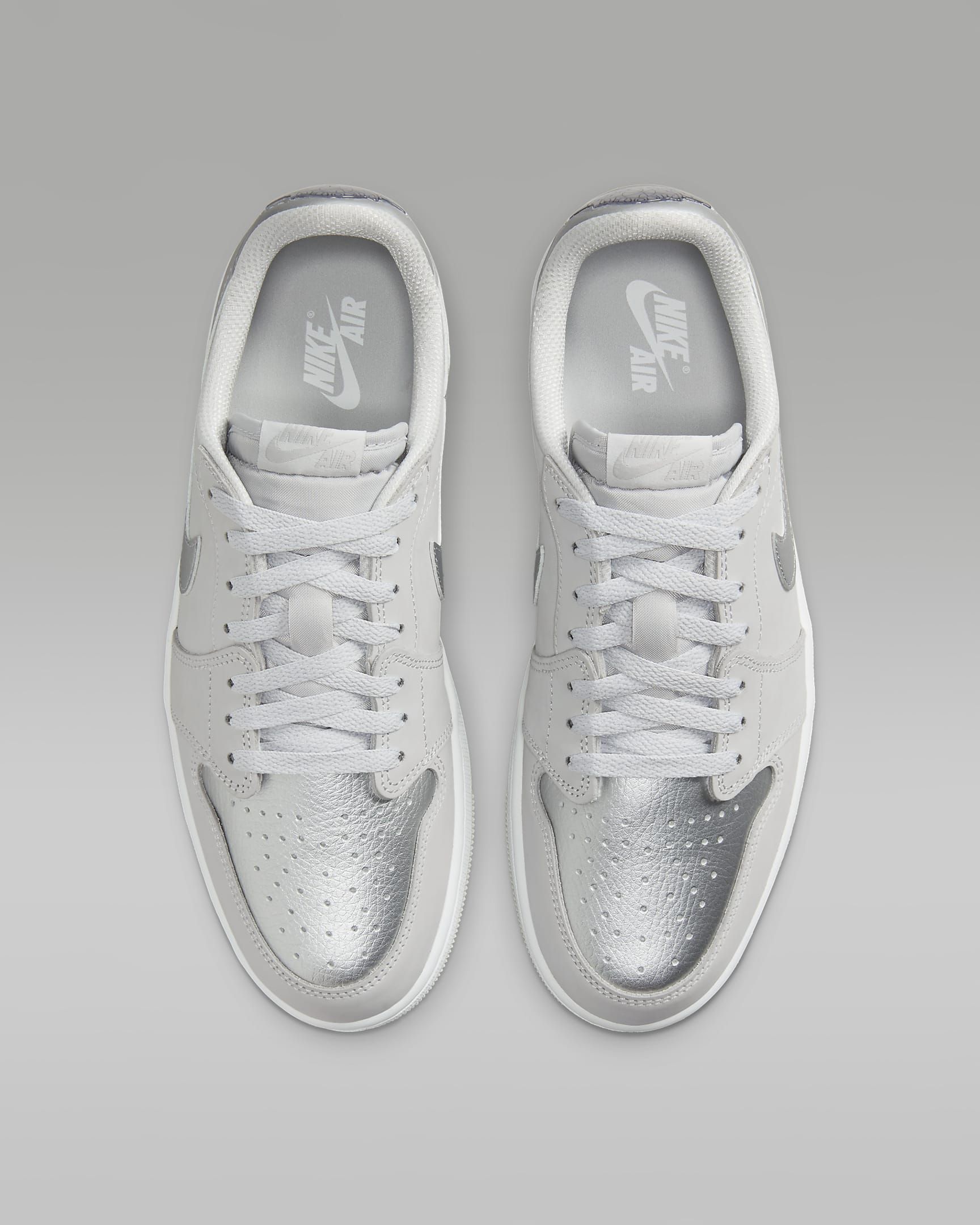 Air Jordan 1 Low OG 'Silver' Shoes - Neutral Grey/White/Metallic Silver