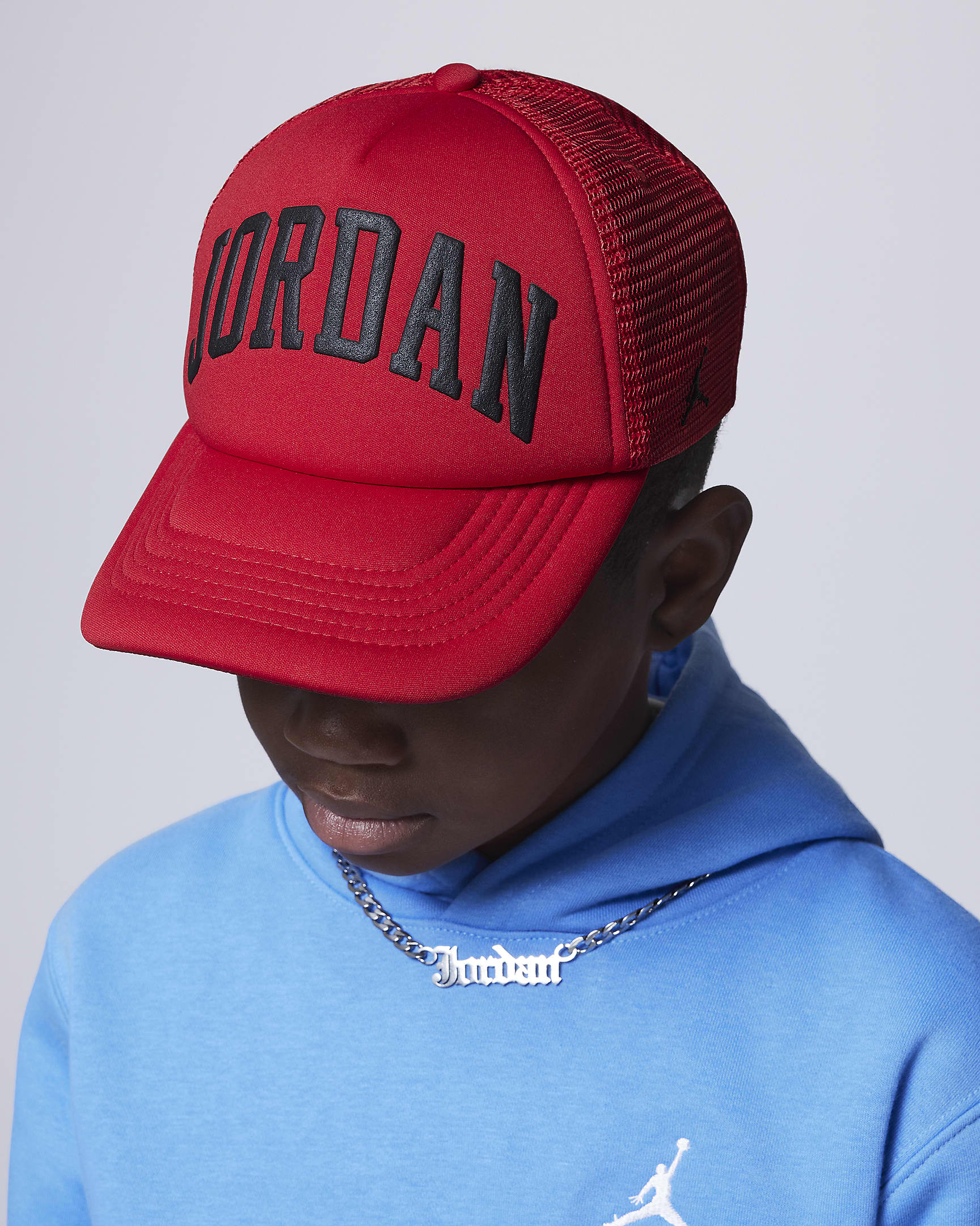 Czapka typu trucker z pianką dla dużych dzieci Jordan - Gym Red