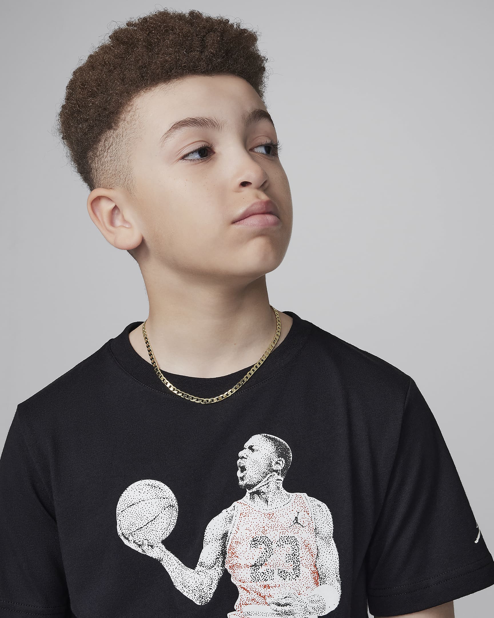 Air Jordan T-Shirt mit Punktegrafik (ältere Kinder) - Schwarz