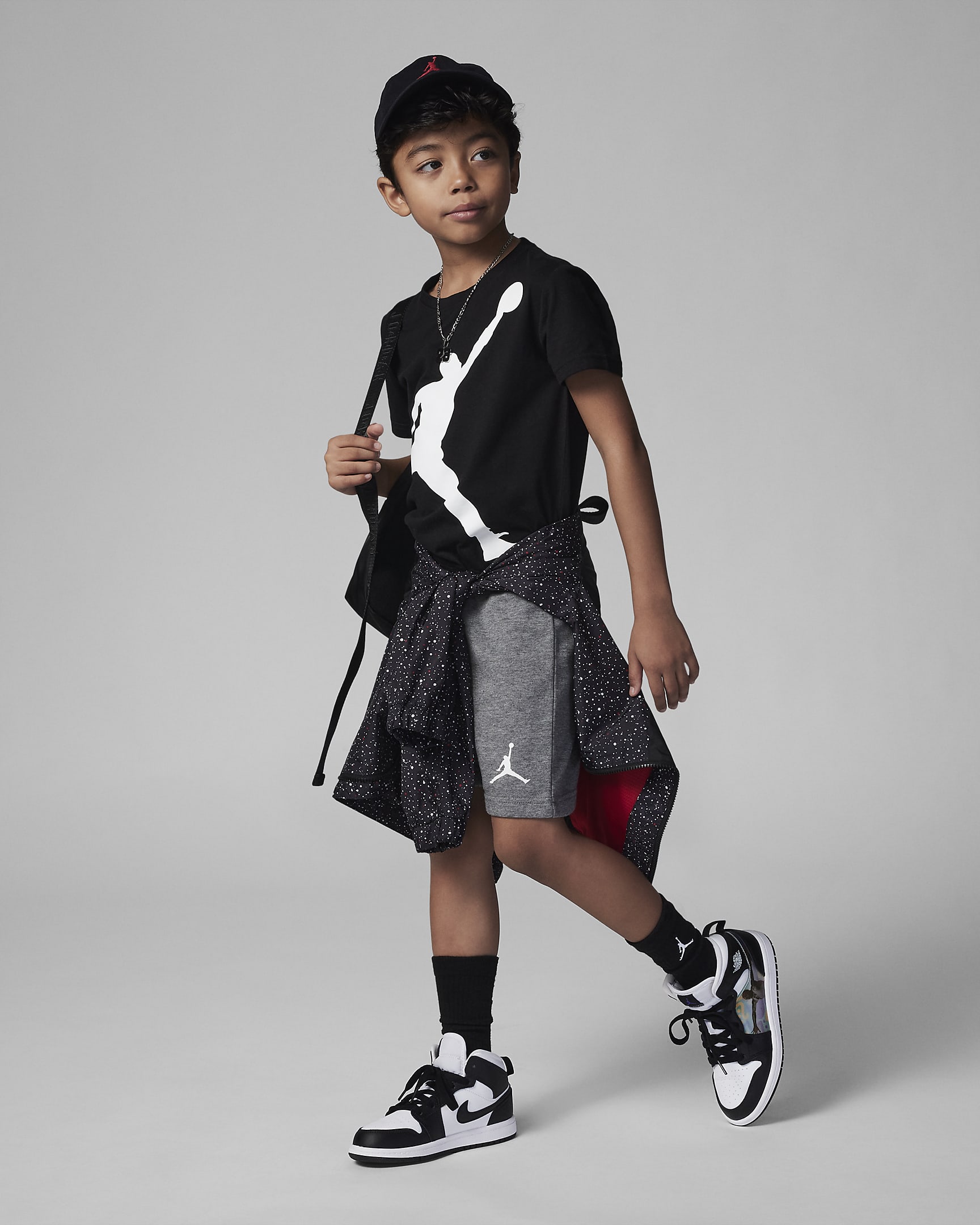 Conjunto de 2 piezas de shorts Jumpman para niños talla pequeña Jordan - Carbono jaspeado