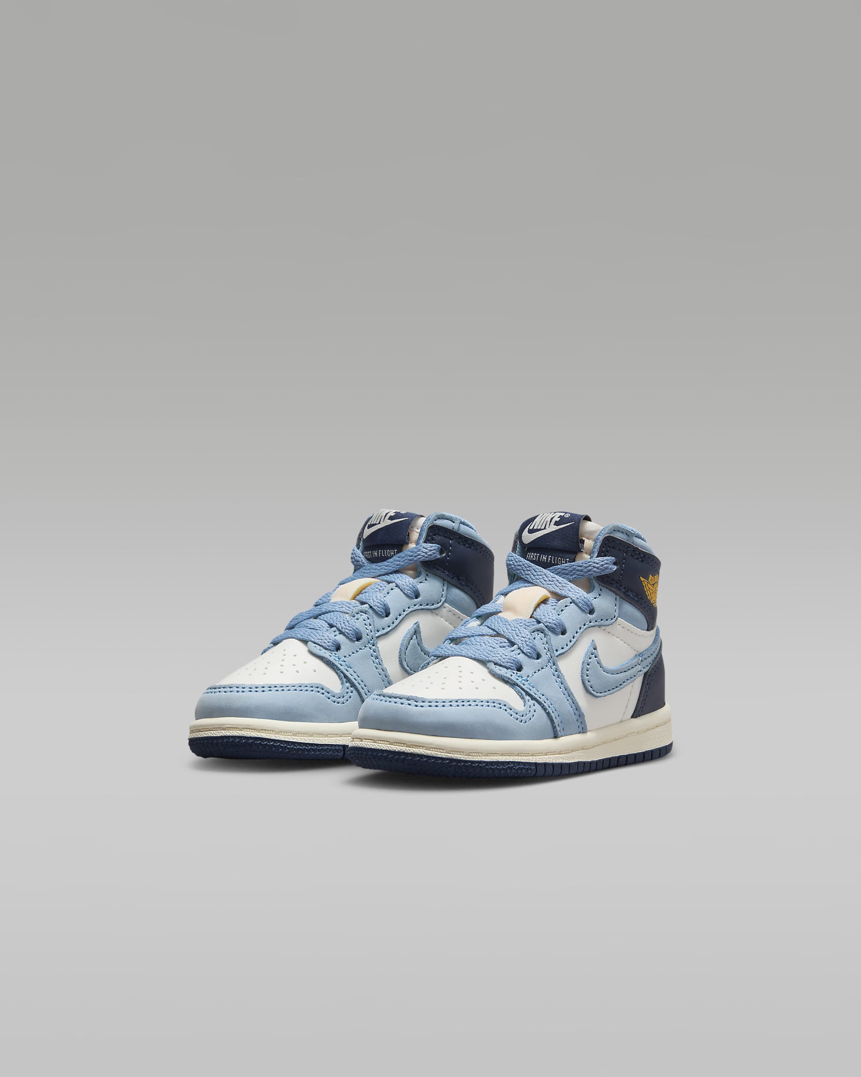 Jordan 1 Retro High OG 'First in Flight' Baby/Toddler Shoes - University Blue/Sail/Midnight Navy/University Gold