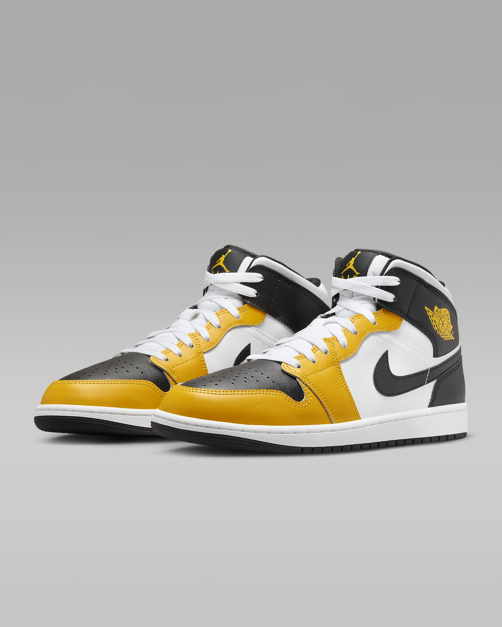 Sko Air Jordan 1 Mid för män - Yellow Ochre/Vit/Yellow Ochre/Svart