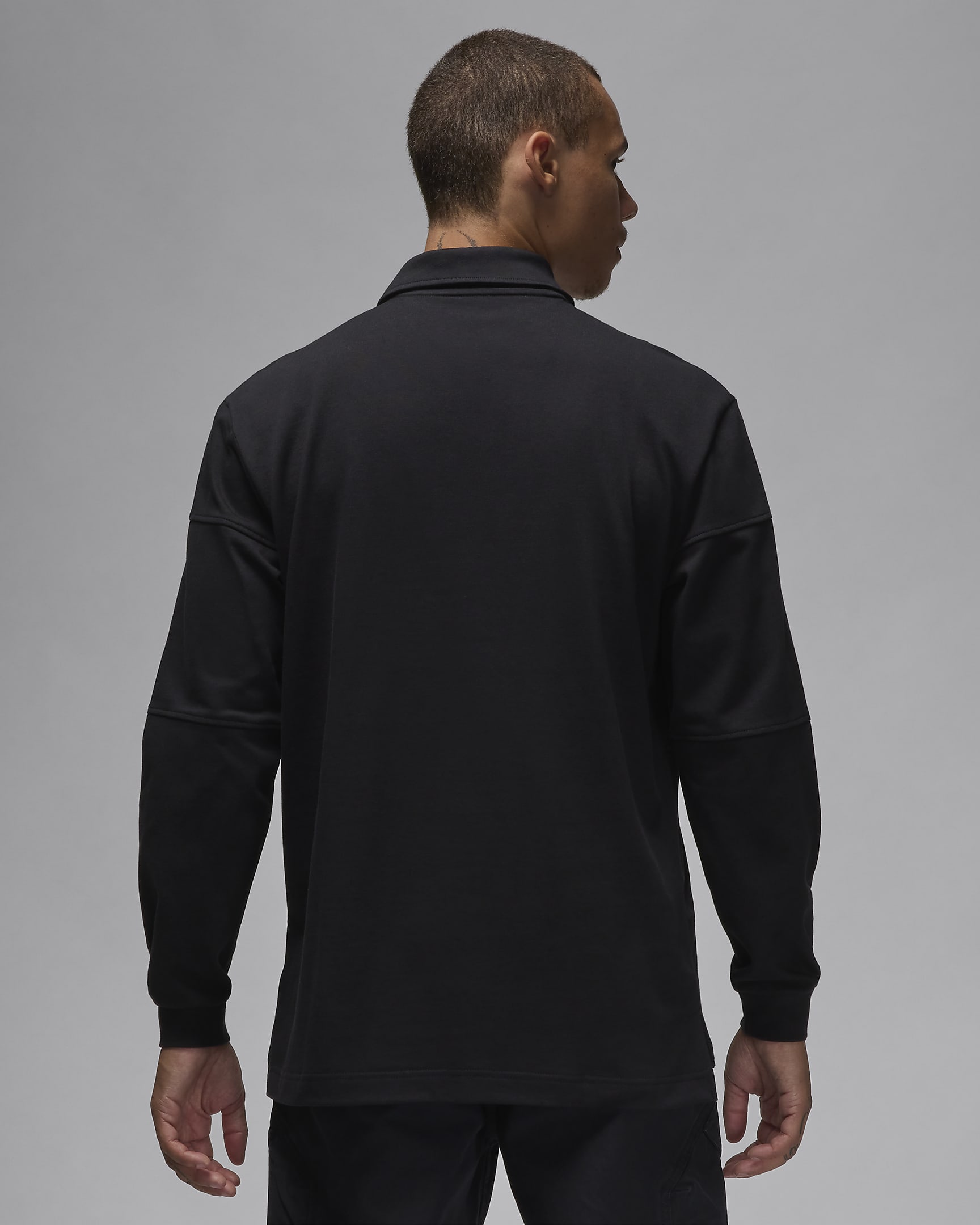 Jordan Essentials Rugby-Longsleeve für Herren - Schwarz/Schwarz