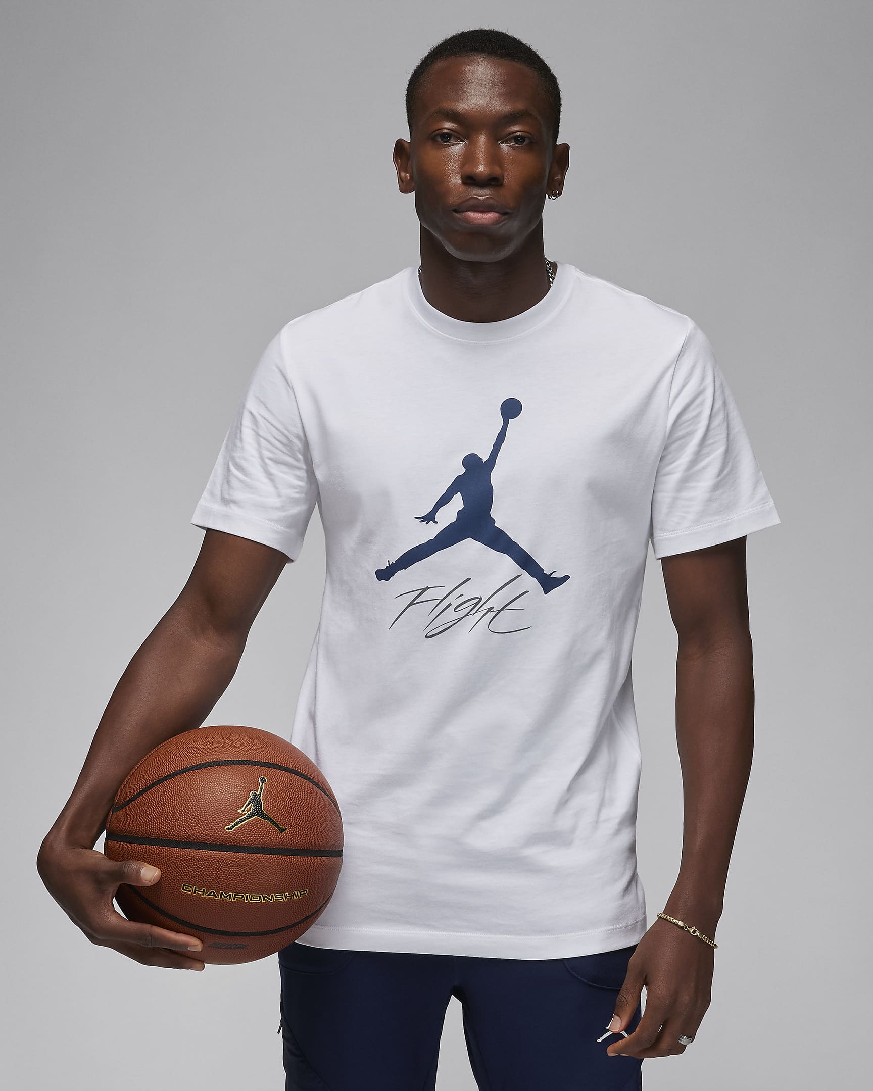 Jordan Jumpman Flight 男款 T 恤 - 白色/Navy