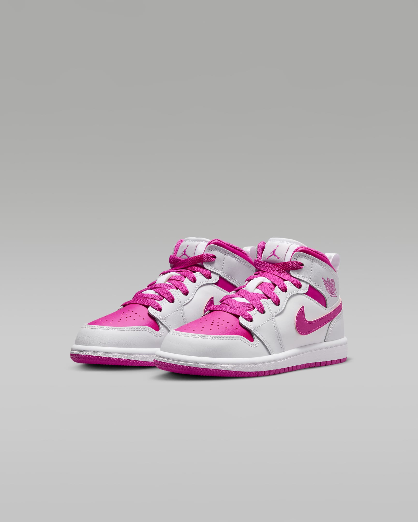 Jordan 1 Mid sko til små barn - Iris Whisper/Hvit/Fire Pink