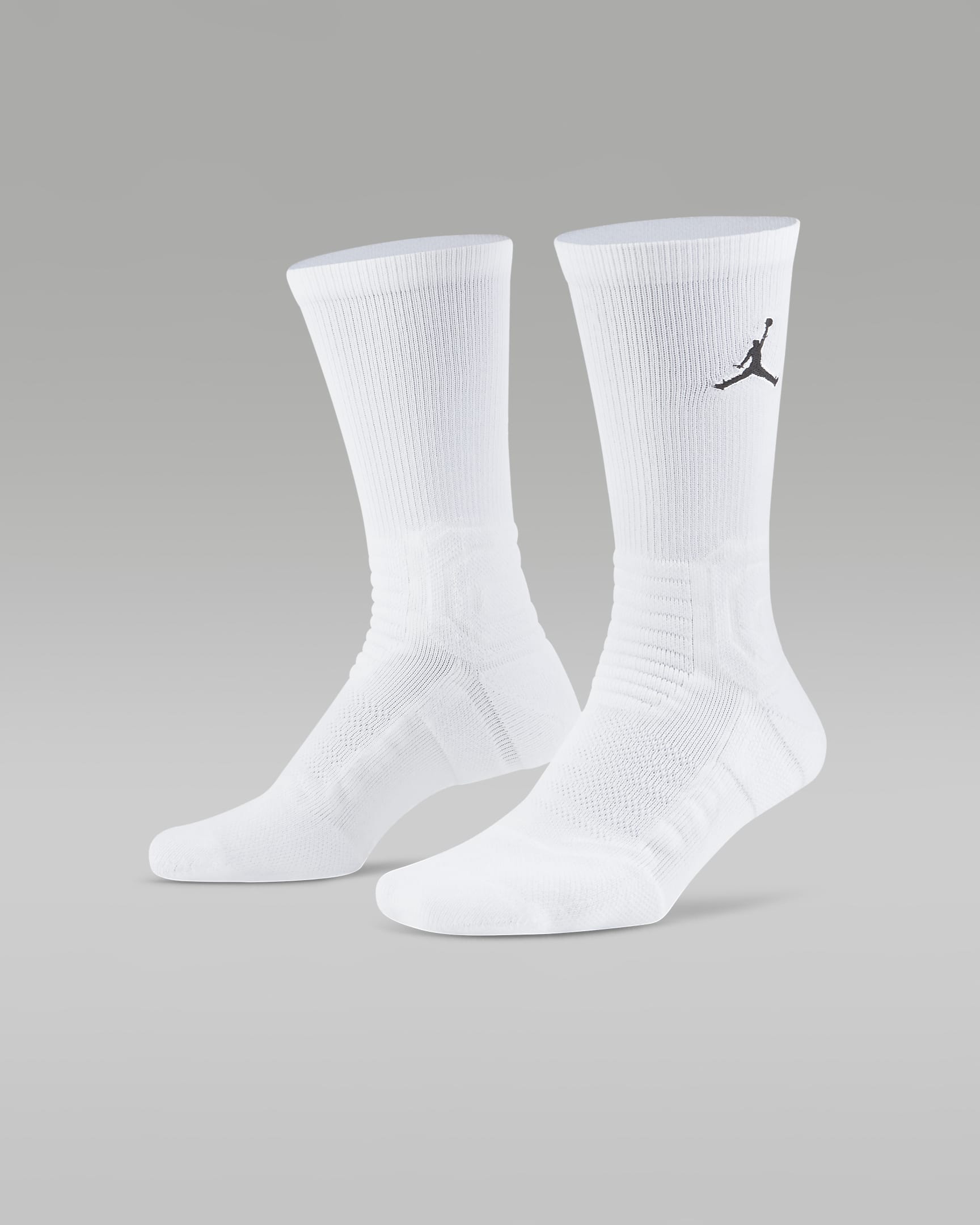 Jordan Flight Crew Basketball Socks - White/Black