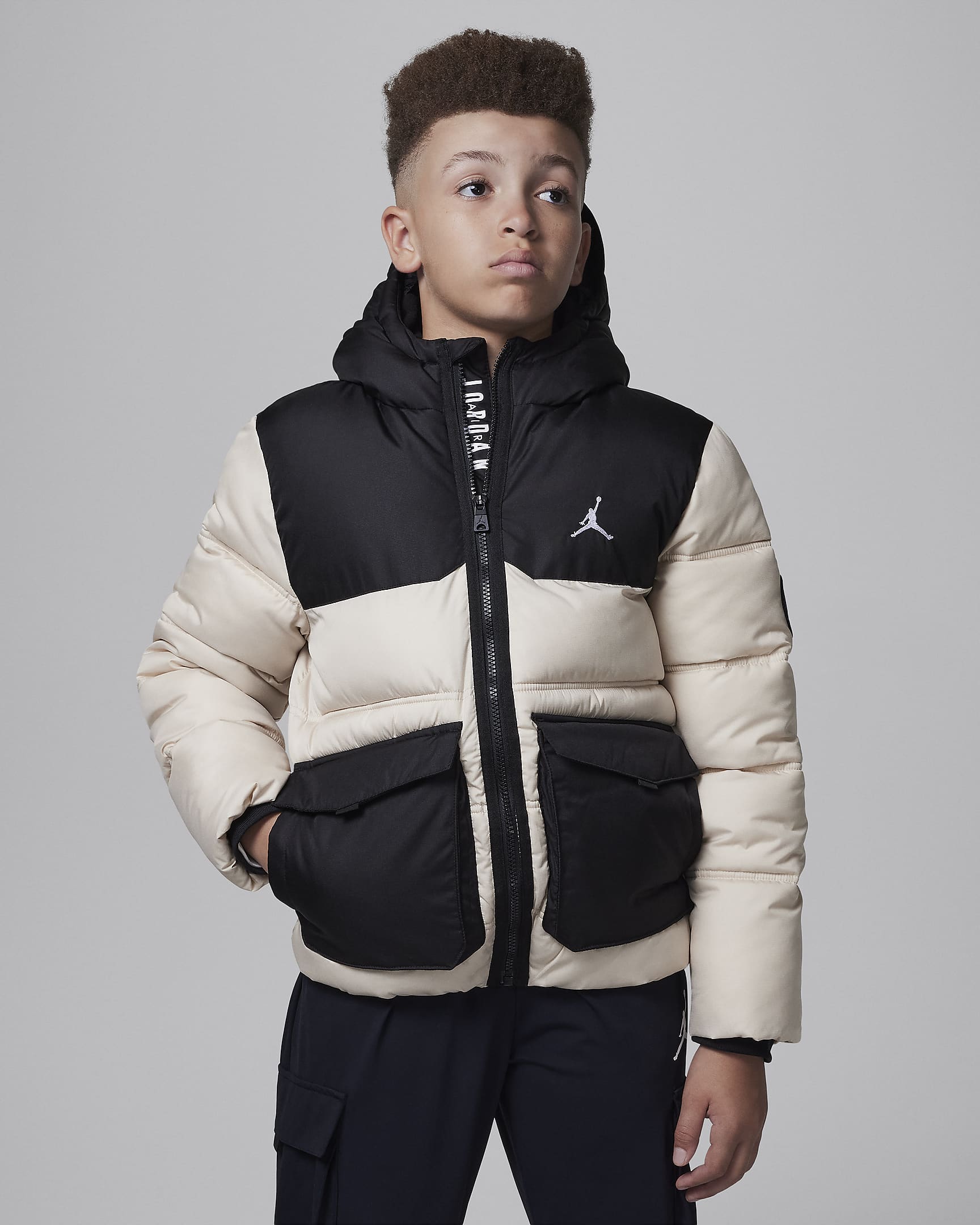 Jordan Big Kids' Faux Down Jacket - Legend Light Brown