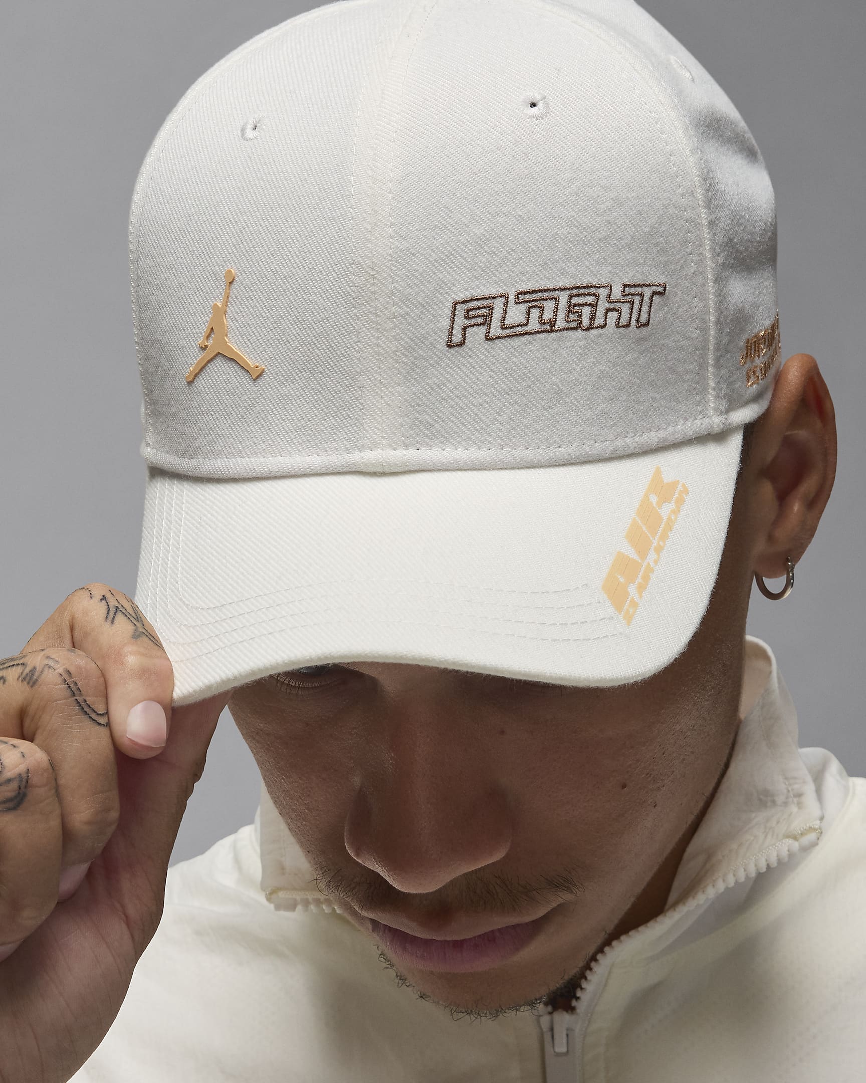 Jordan Rise strukturierte Cap - Sail/Schwarz/Orange Chalk