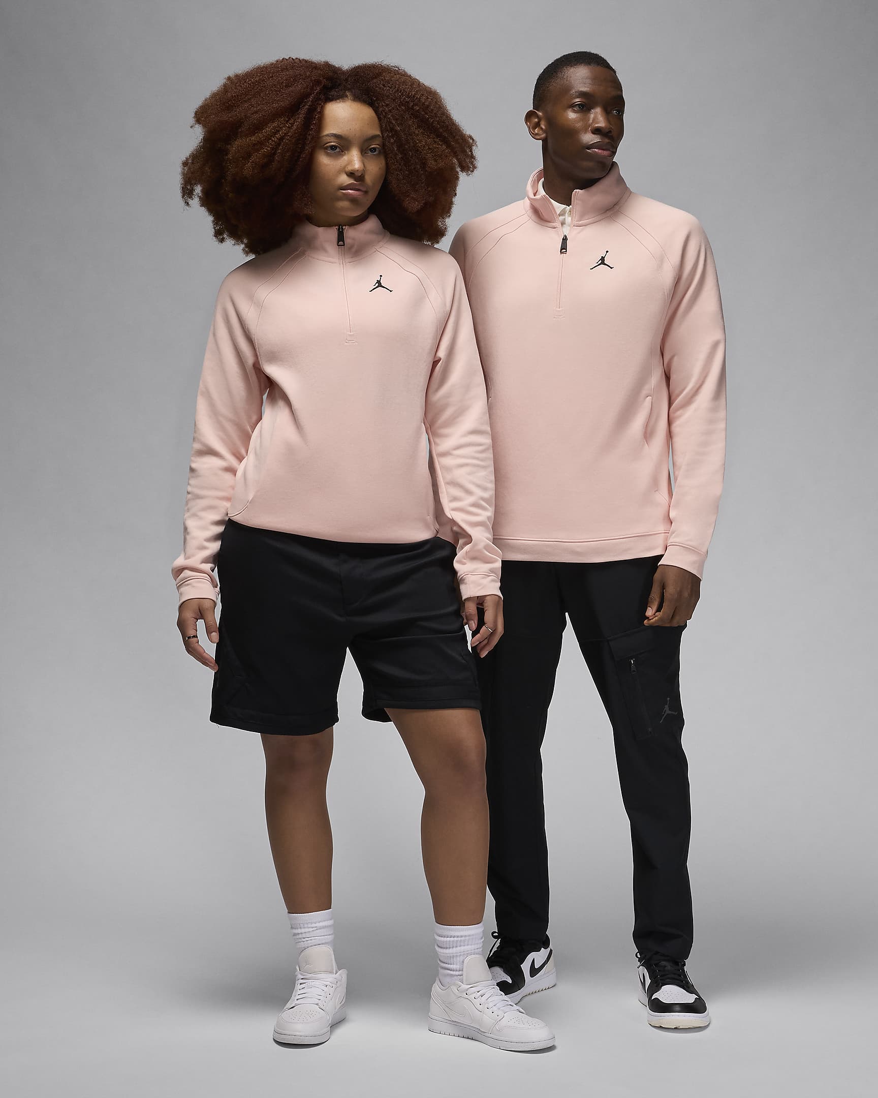 Golftröja med halv dragkedja Jordan Sport för män - Legend Pink/Svart