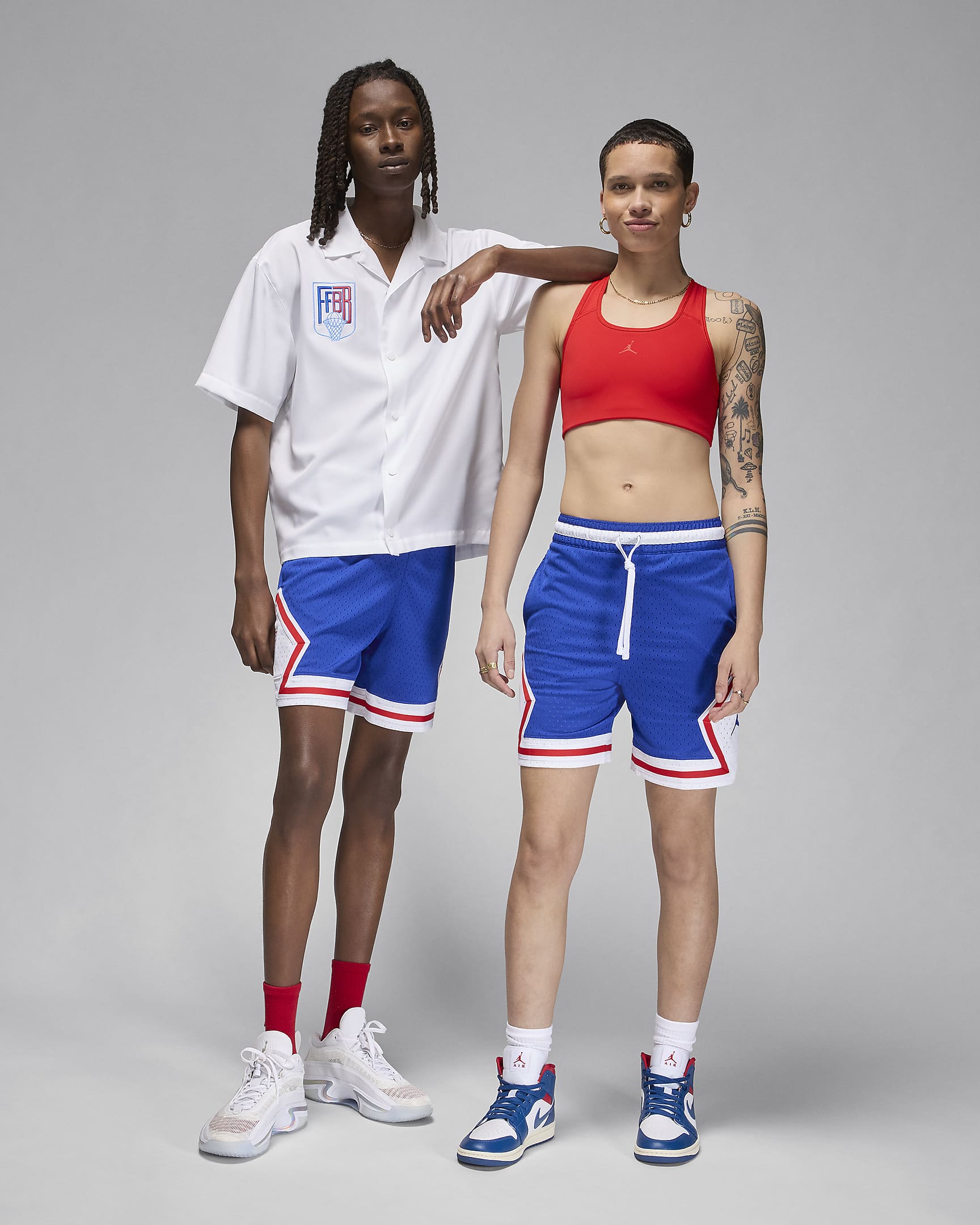 Short Diamond Jordan x Fédération Française de Basketball pour homme - Old Royal/Blanc