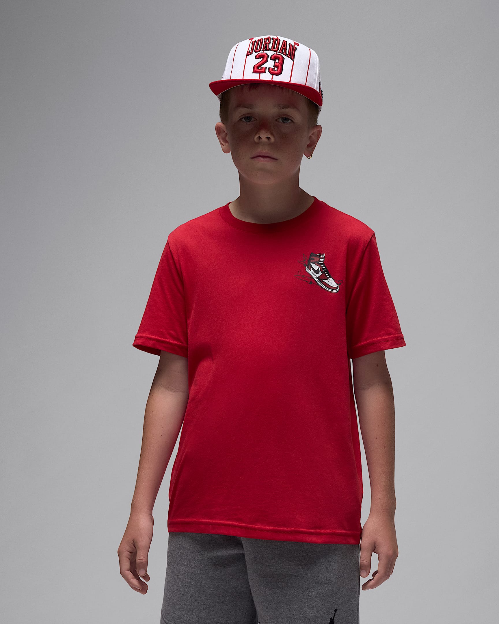 Playera "Air Jordan Has Landed" para niños talla grande Jordan - Rojo universitario