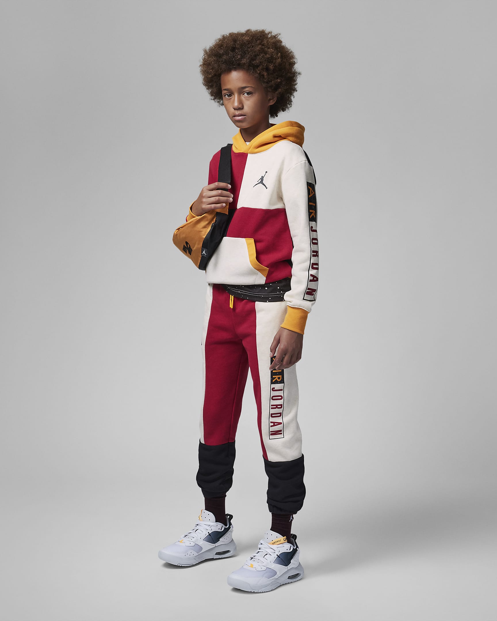 Jordan Big Kids' Paprika Fleece Pullover Hoodie.