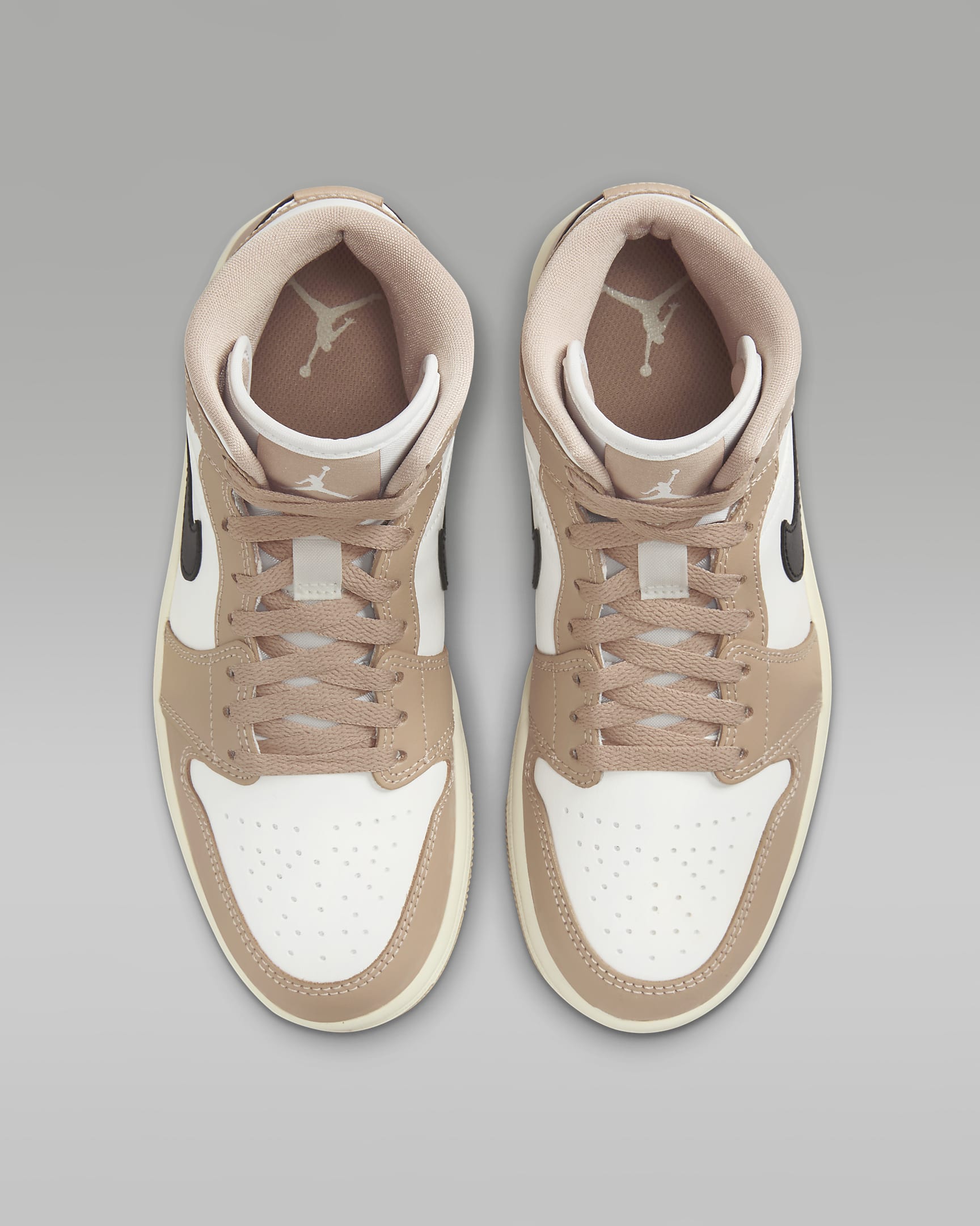 Air Jordan 1 Mid Women's Shoes - Sail/Desert/Black