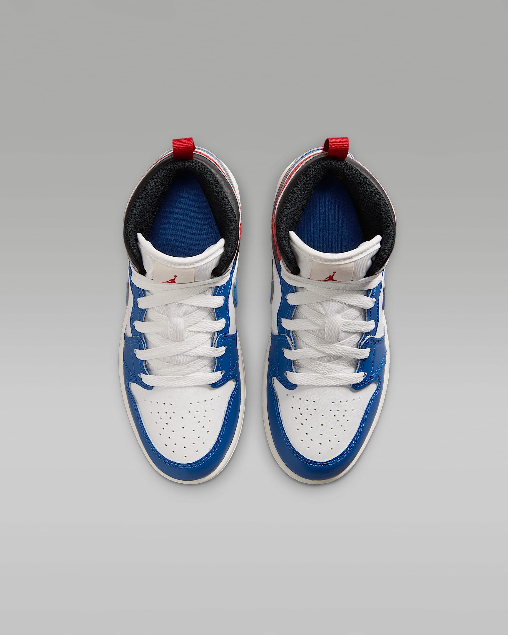 Jordan 1 Mid Younger Kids' Shoes - True Blue/Varsity Red/Black/Summit White