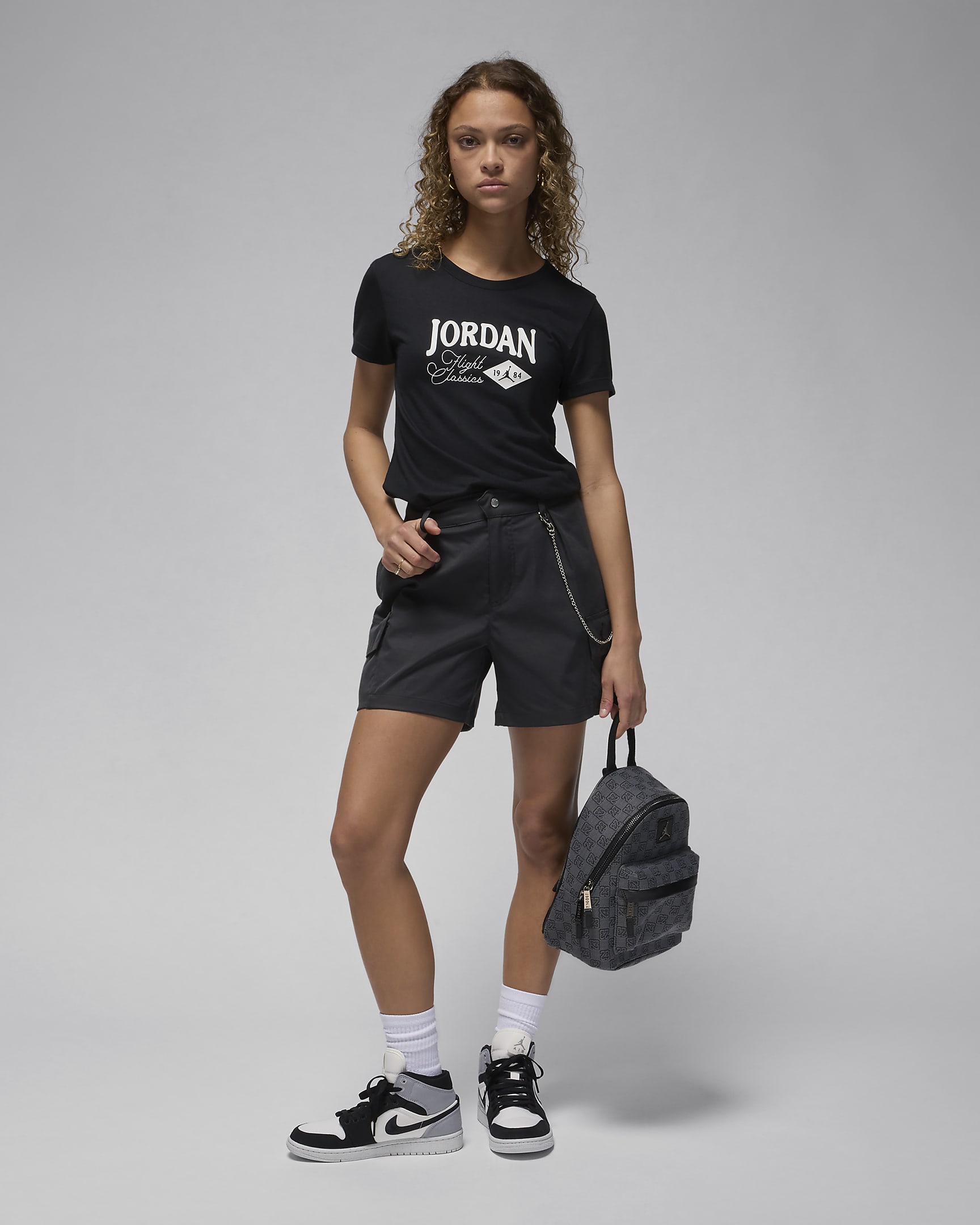 T-shirt slim à motif Jordan pour femme - Noir