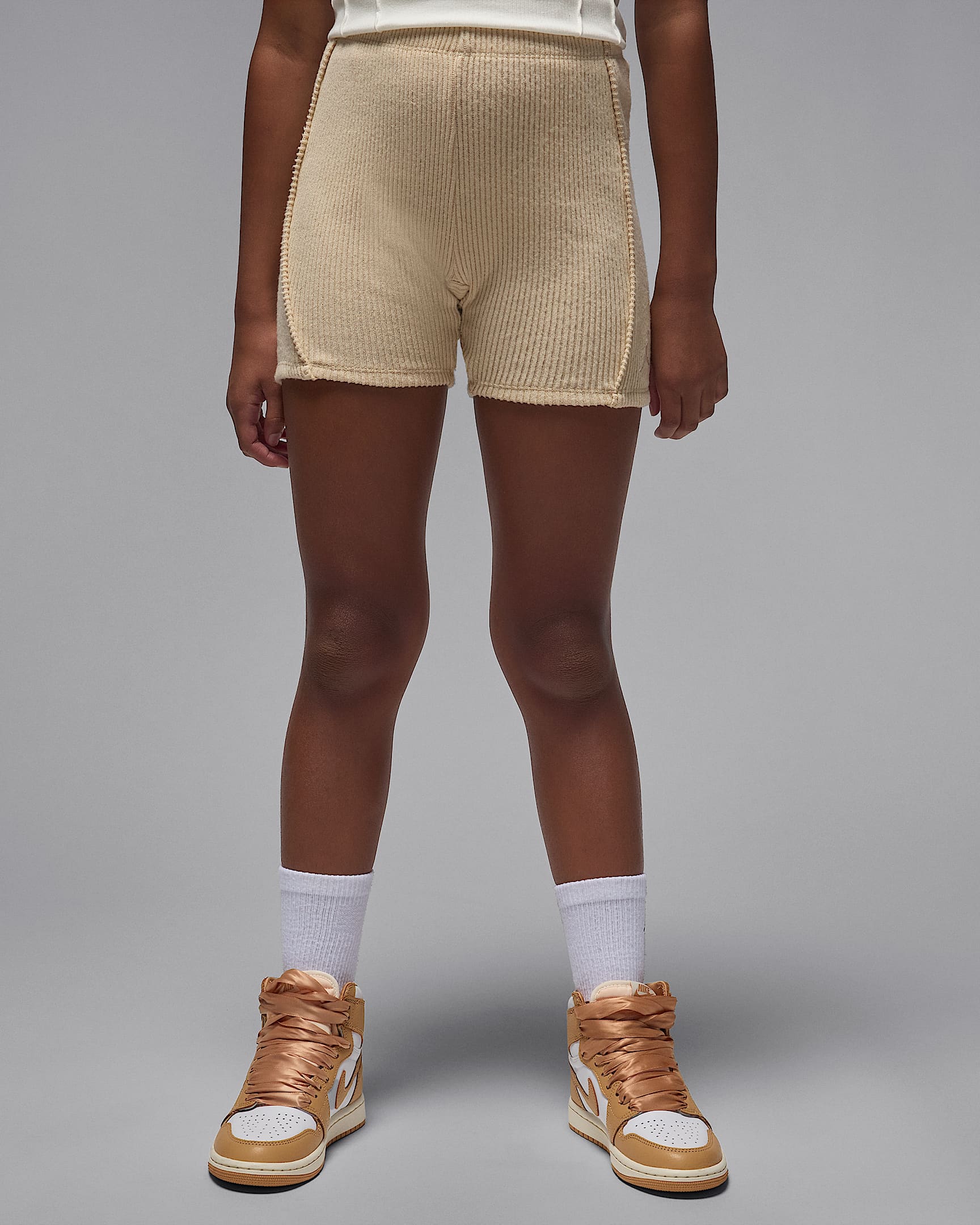 Jordan Big Kids' Ribbed Bike Shorts - Sanddrift