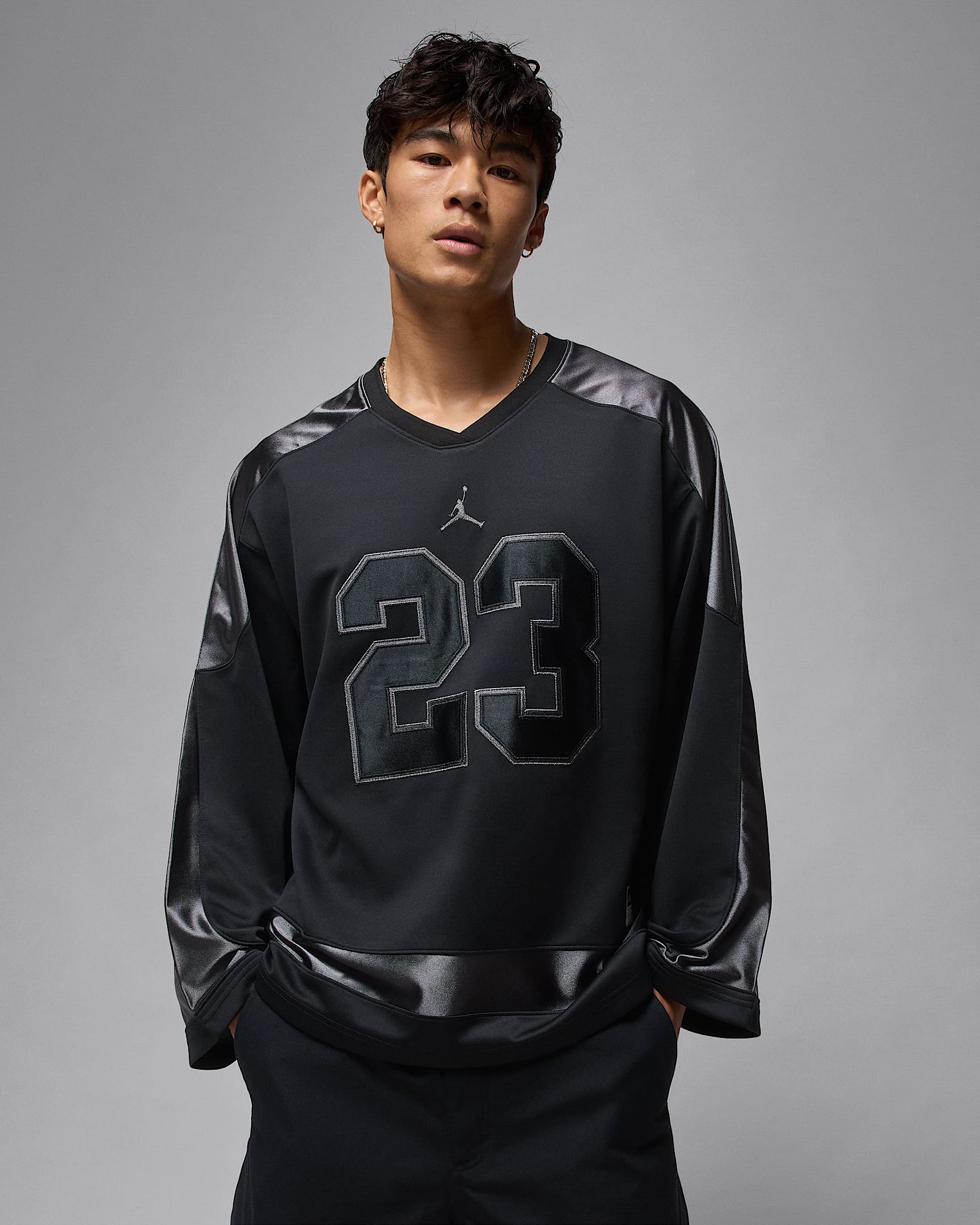Jordan Brooklyn Men's Collegiate Hockey Jersey - Black/Iron Grey/Iron Grey