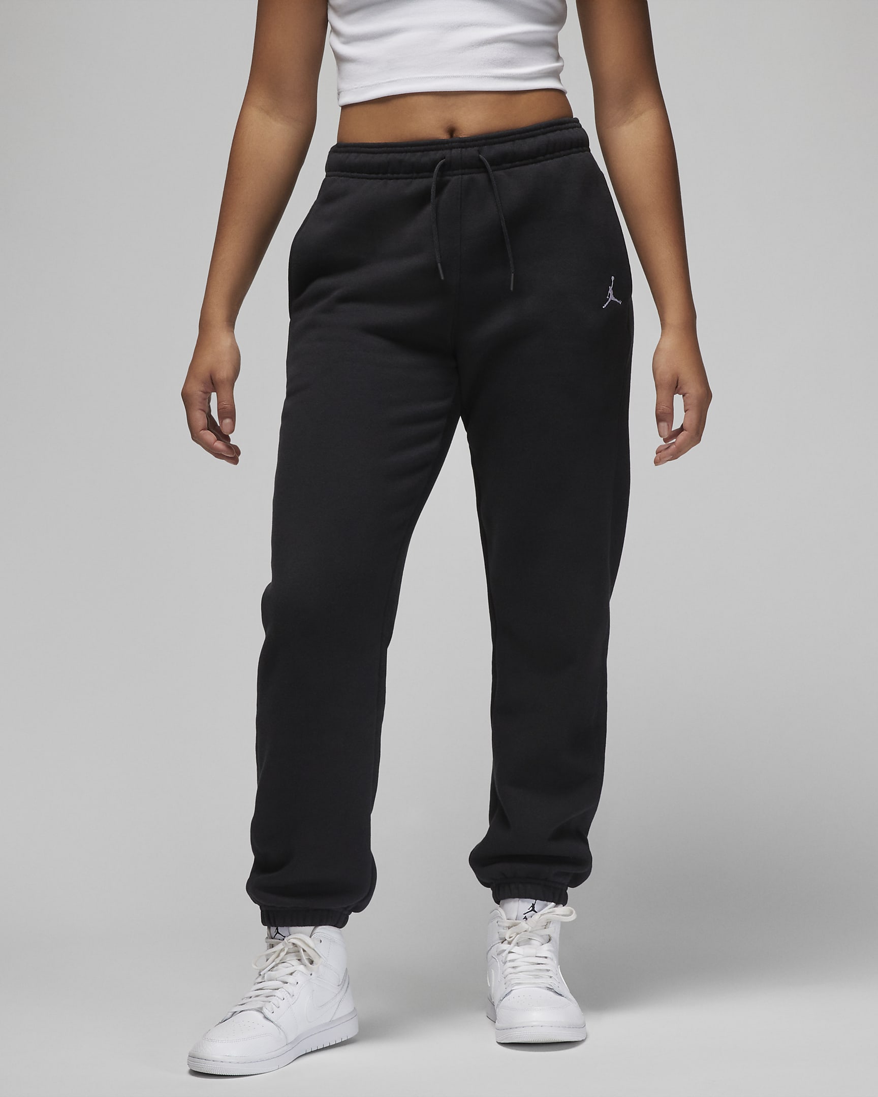 Jordan Brooklyn Fleece Damenhose - Schwarz/Weiß