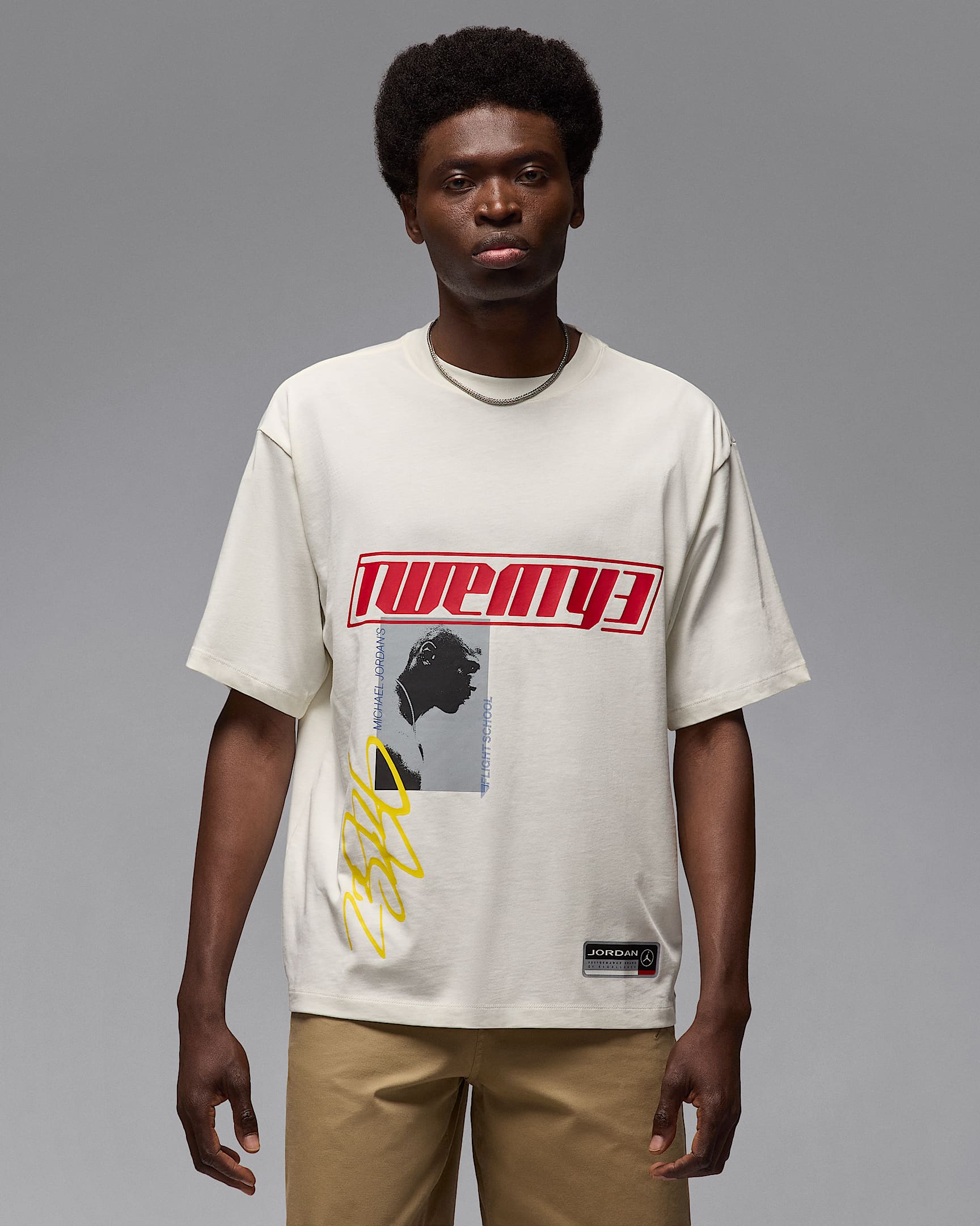 Jordan Flight Essentials Men's Oversized T-Shirt - Sail/Black/Black