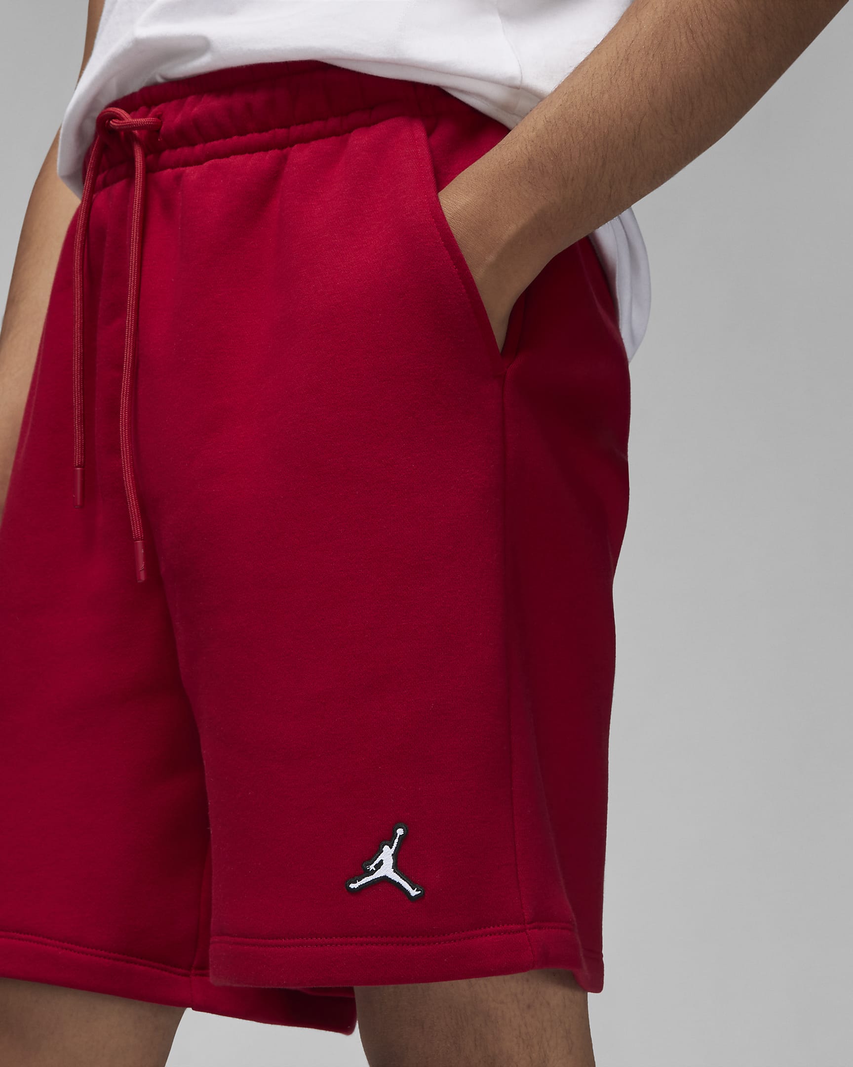 Jordan Brooklyn Fleece férfi rövidnadrág - Gym Red/Fehér