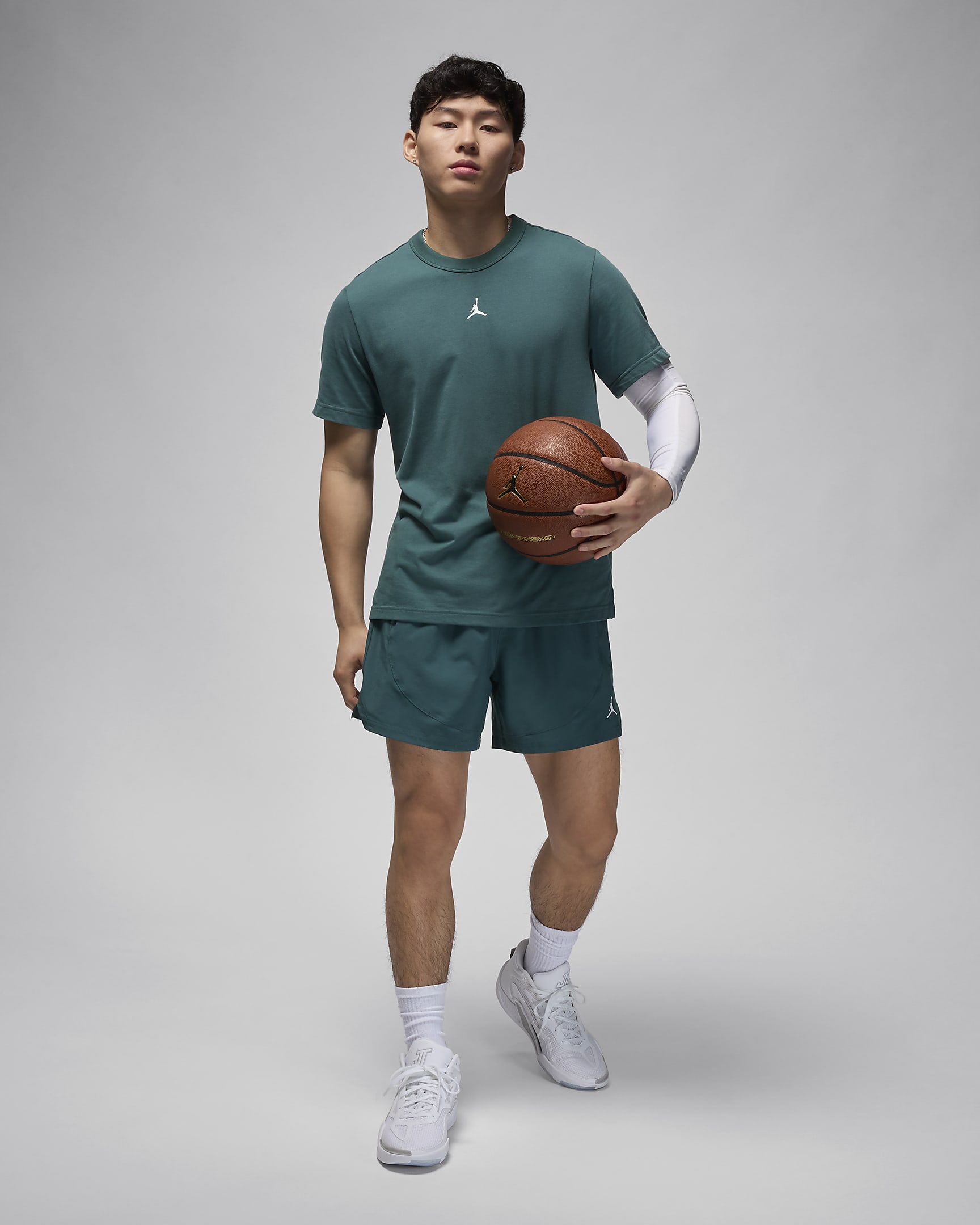 Jordan Sport Men's Dri-FIT Short-Sleeve Top - Oxidised Green/White