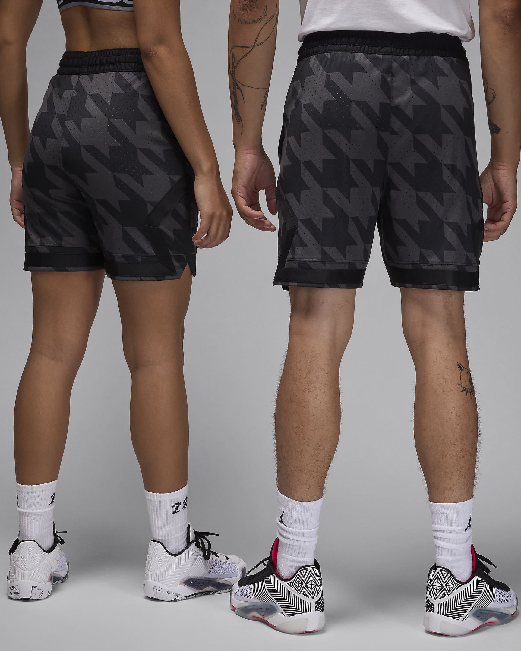 Jordan Sport Men's Dri-FIT Printed Diamond Shorts - Black/Black