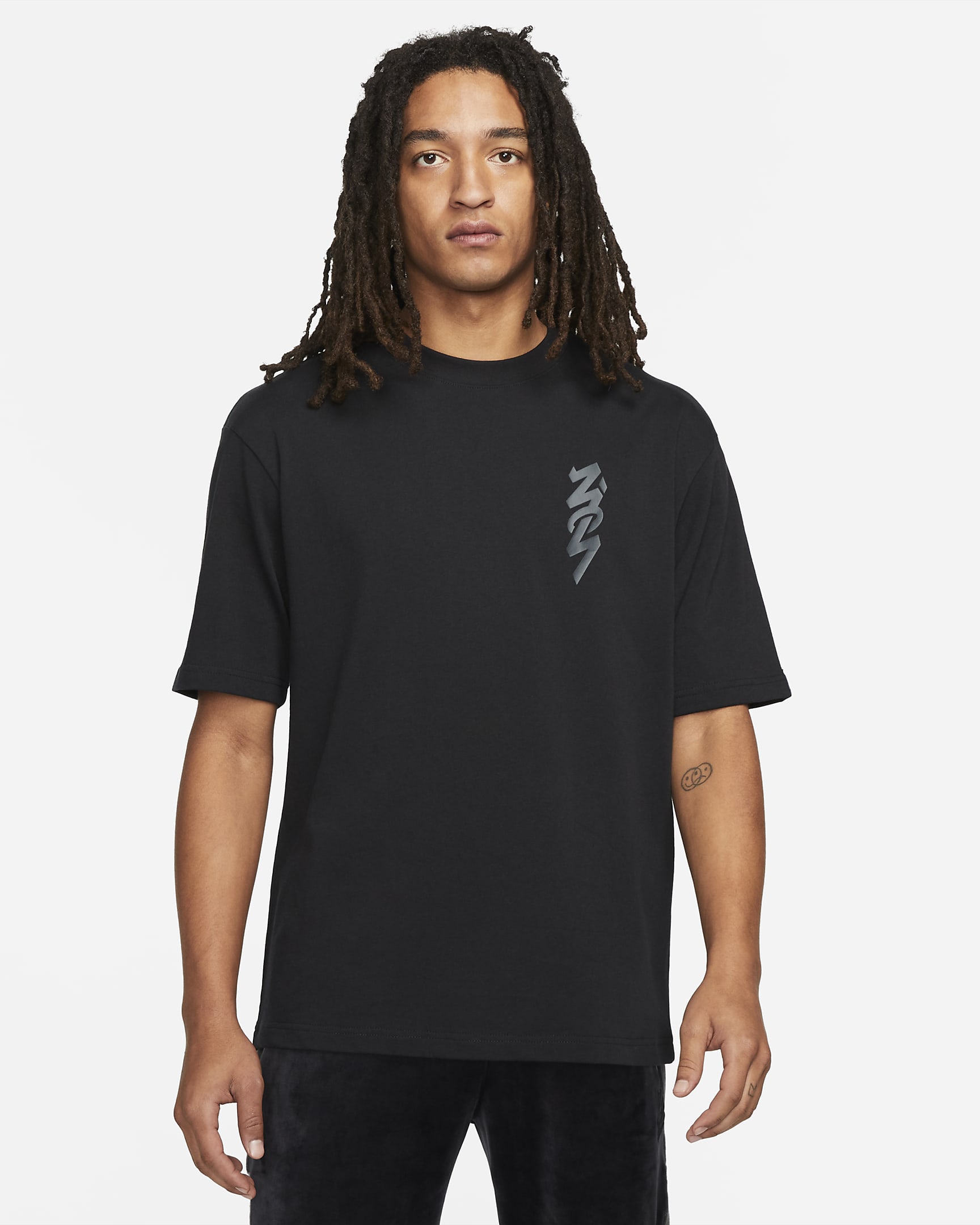 Playera de manga corta para hombre Zion - Negro/Gris humo oscuro/Gris humo