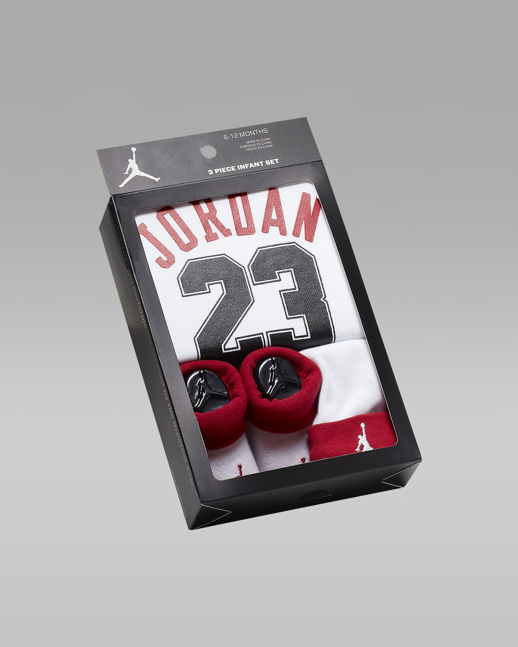 Conjunto de body, gorro y botines para bebé Jordan Jumpman - Blanco