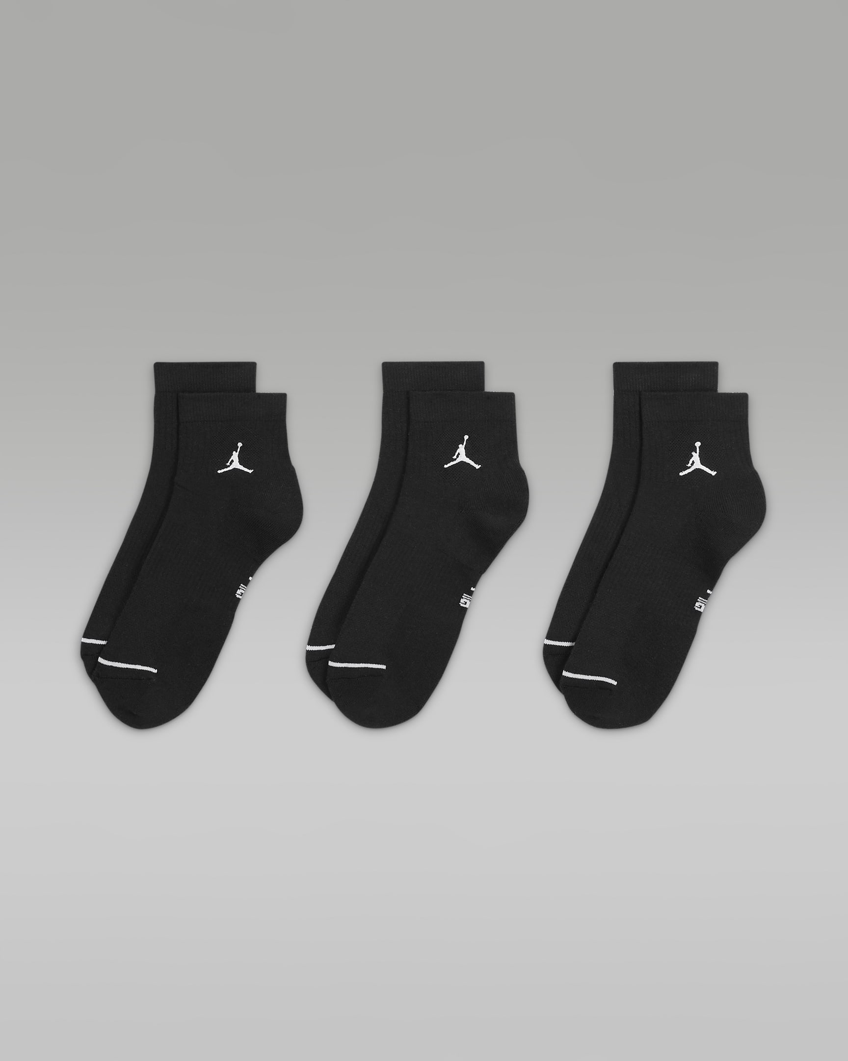 Jordan Everyday Ankle Socks (3 Pairs) - Black/White
